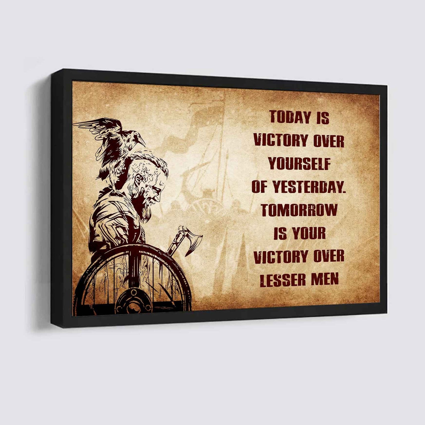 Spartan Poster Canvas Today Is Victory Over Yourself Of Yesterday Best Gift With Motivation Quotes