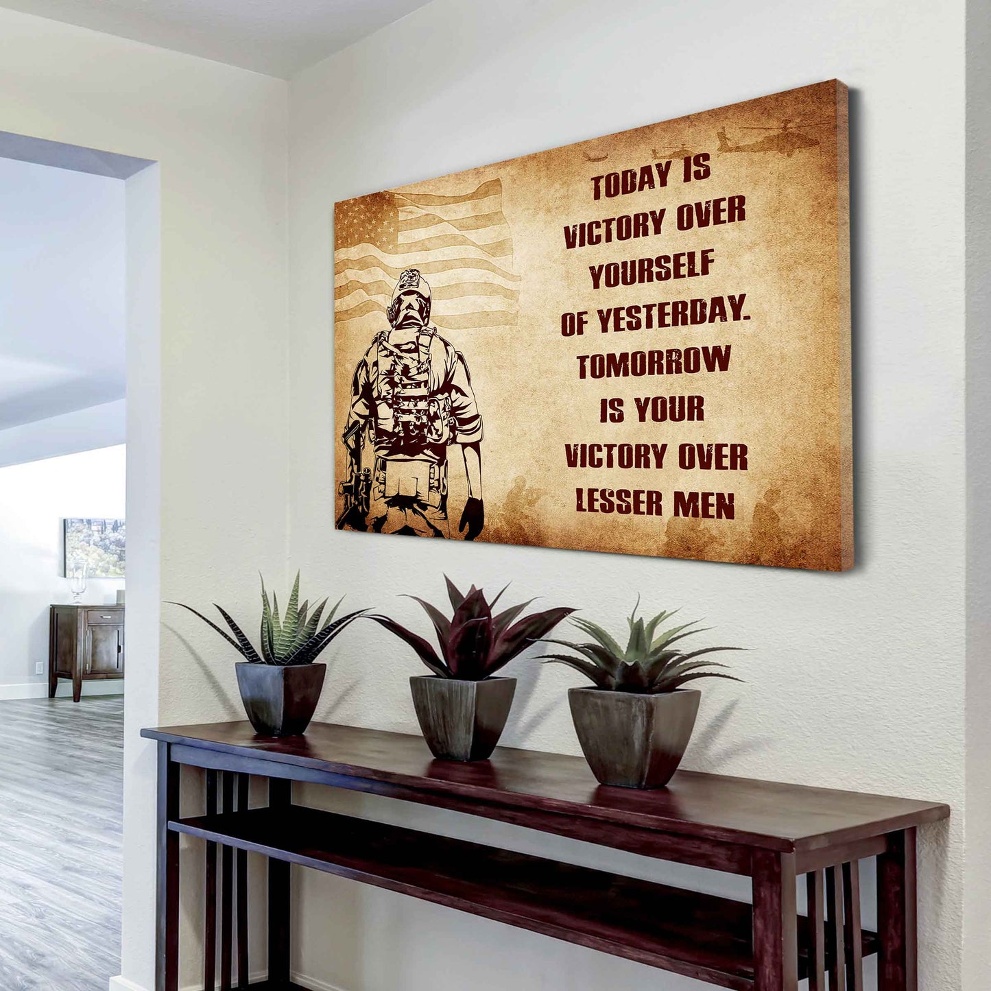 Spartan Poster Canvas Today Is Victory Over Yourself Of Yesterday Best Gift With Motivation Quotes