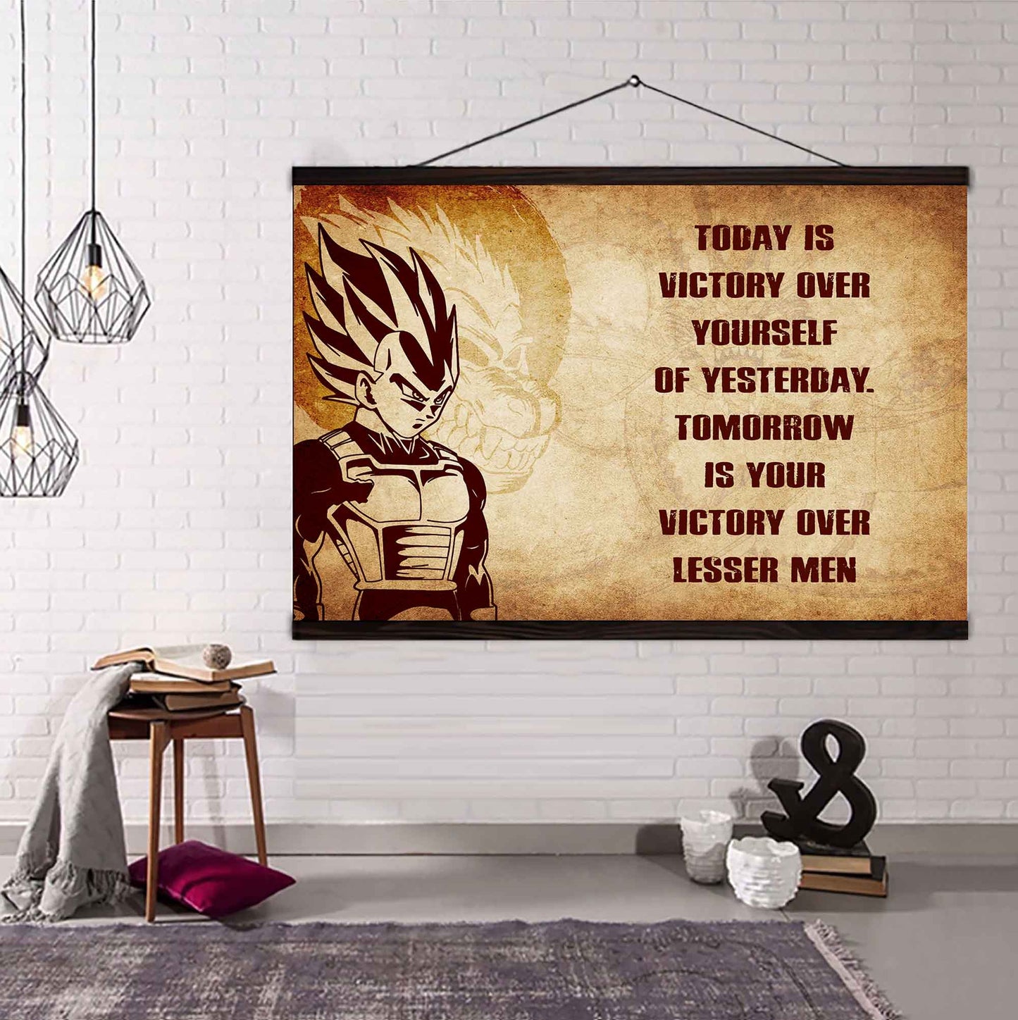 Spartan Poster Canvas Today Is Victory Over Yourself Of Yesterday Best Gift With Motivation Quotes
