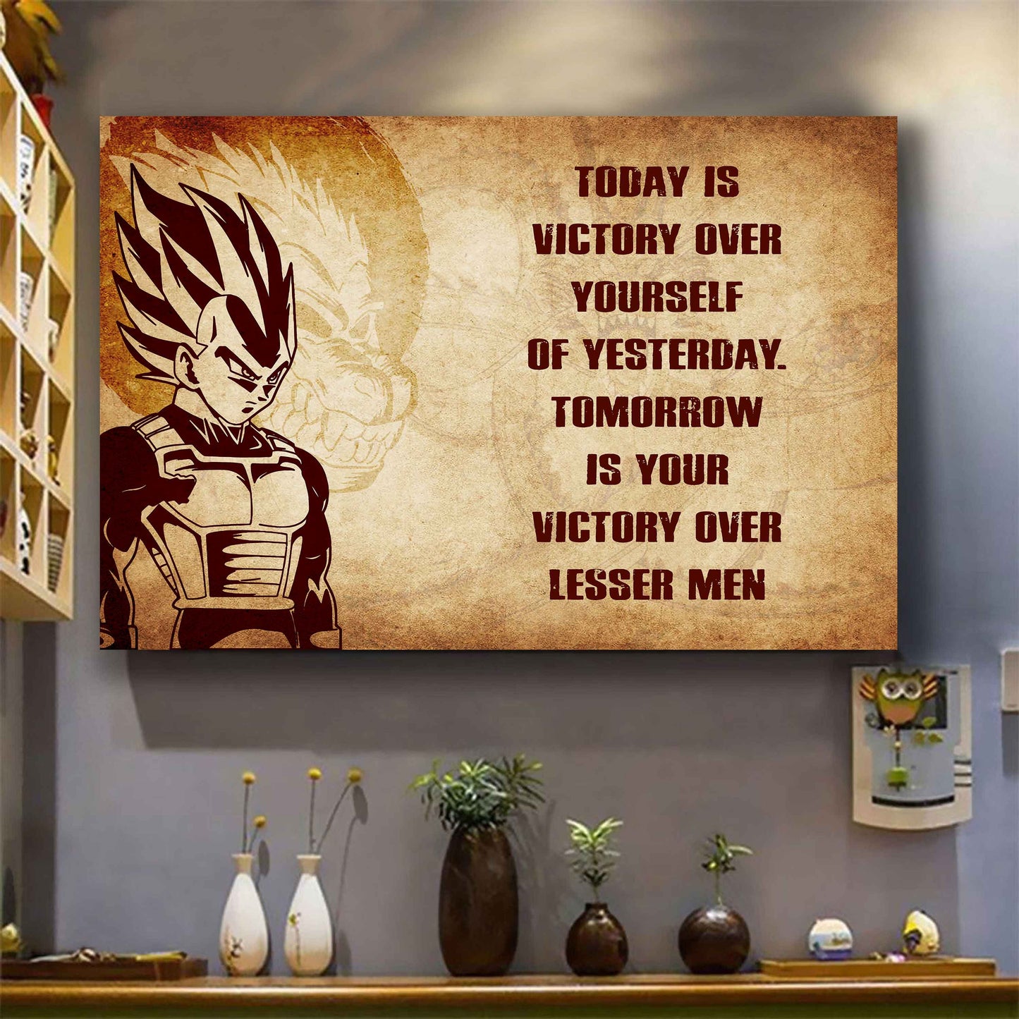 Spartan Poster Canvas Today Is Victory Over Yourself Of Yesterday Best Gift With Motivation Quotes