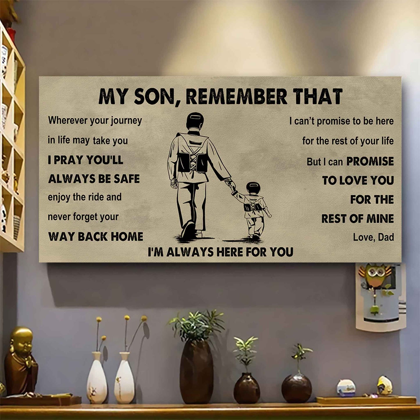 Personalized Sport Poster Canvas - My Son Remember That Never Forget Your Way Back Home