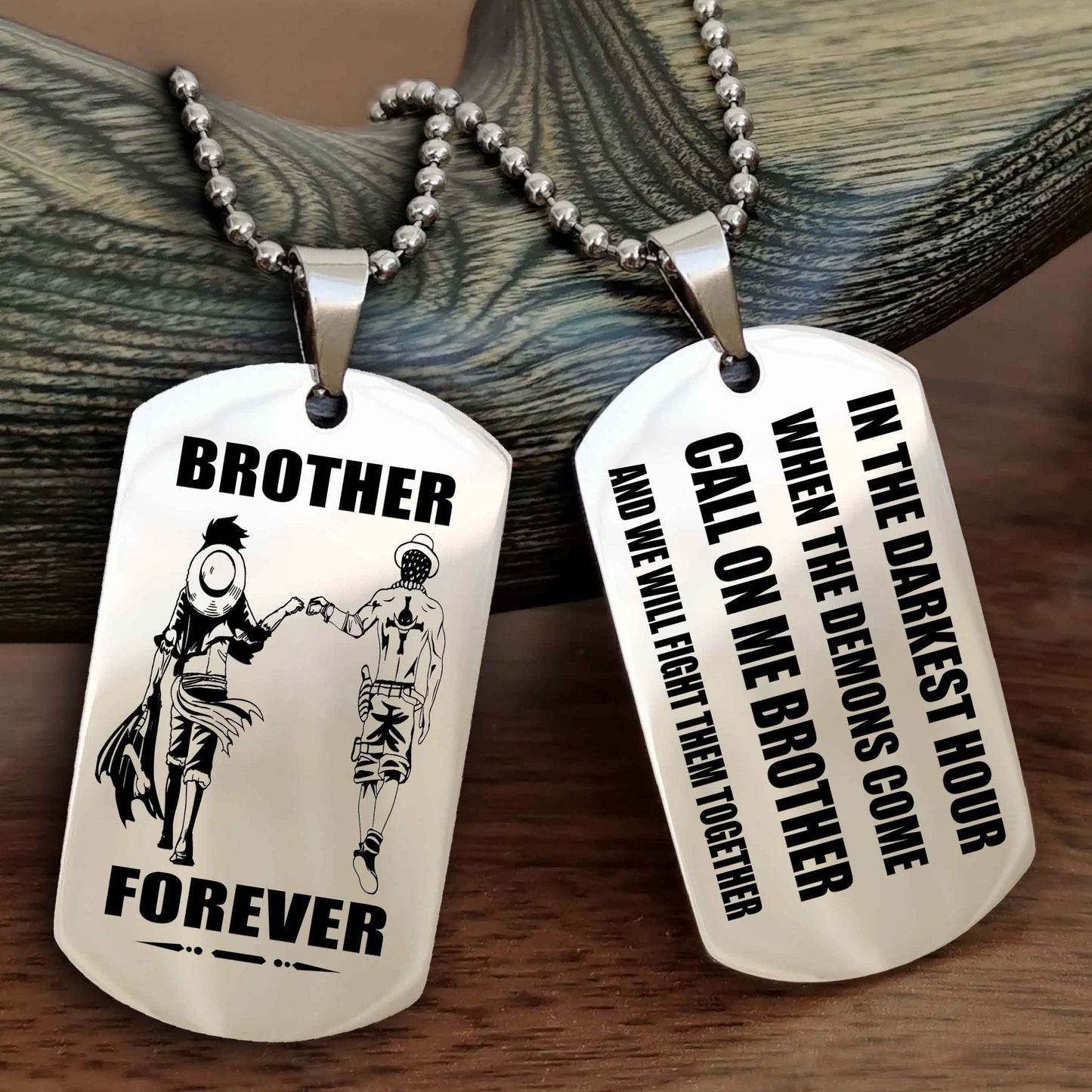 Knight templar Engraved Double Sided Dog Tag Call On Me Brother NAG Brothers Forever We Will Fight Them Together