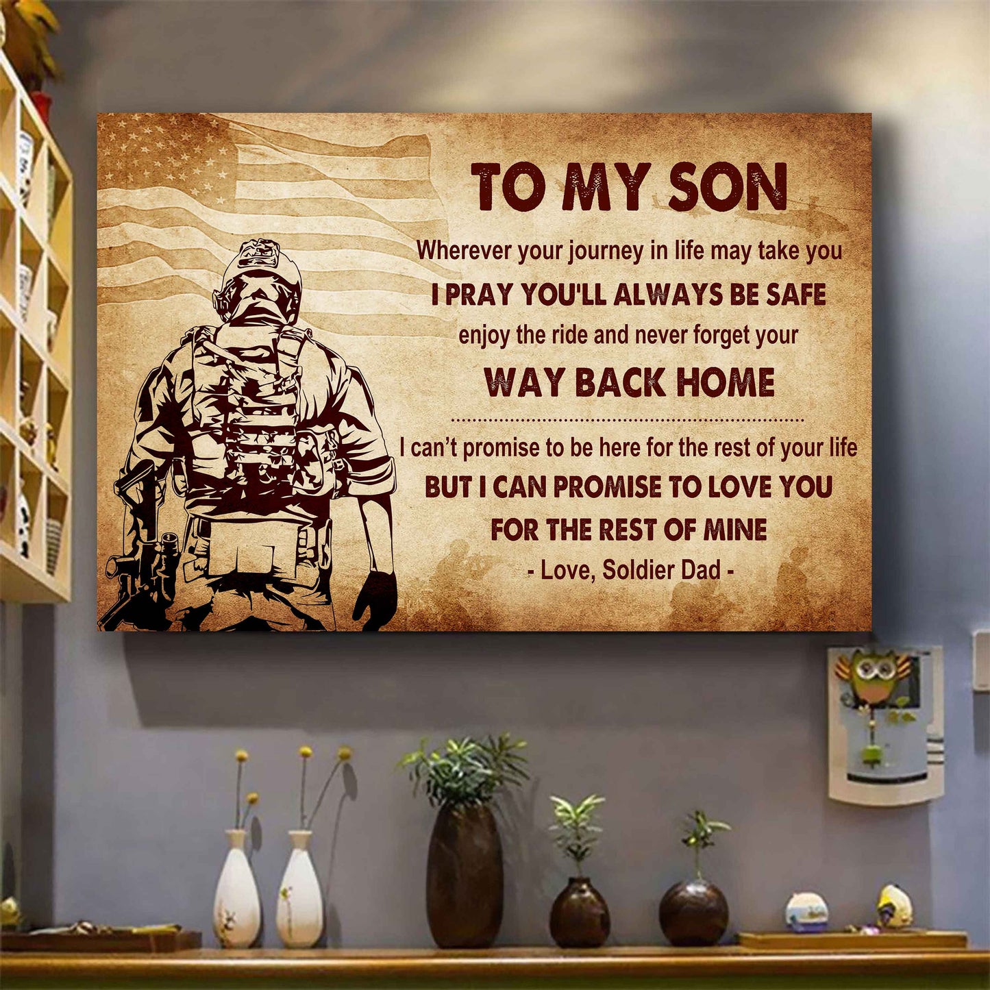 Spartan Poster Canvas Your Way Back Home From Dad To Son Gift For Your Son