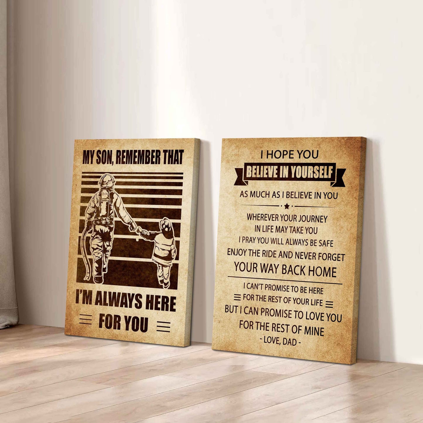 Combo 2 Sport Poster Canvas My Son Remember That - Never Forget Your Way Back Home