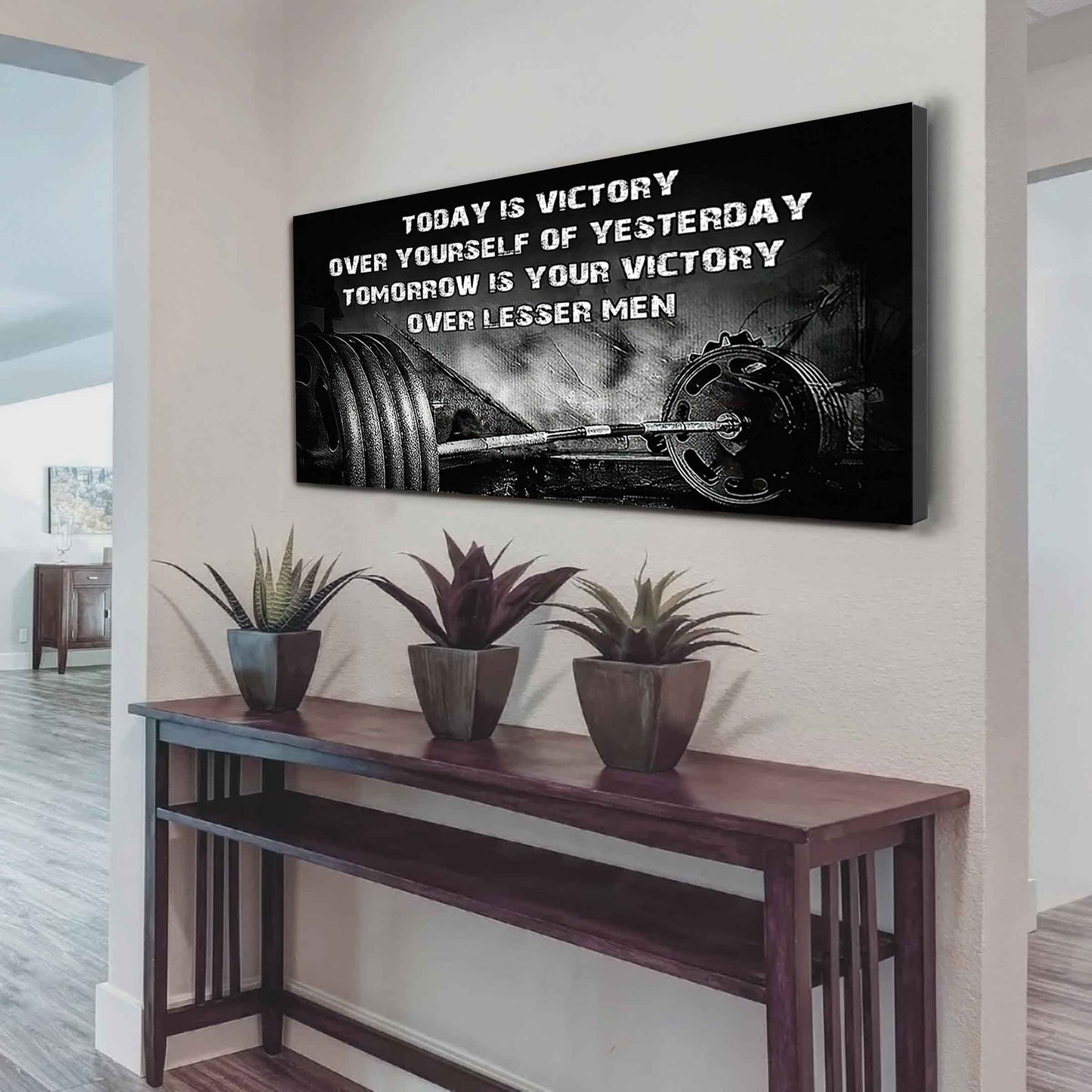 American Football Poster Canvas - Today Is Victory Over Yourself Over Yourself Of Yesterday Tomorrow Is Your Victory Over Lesser Men