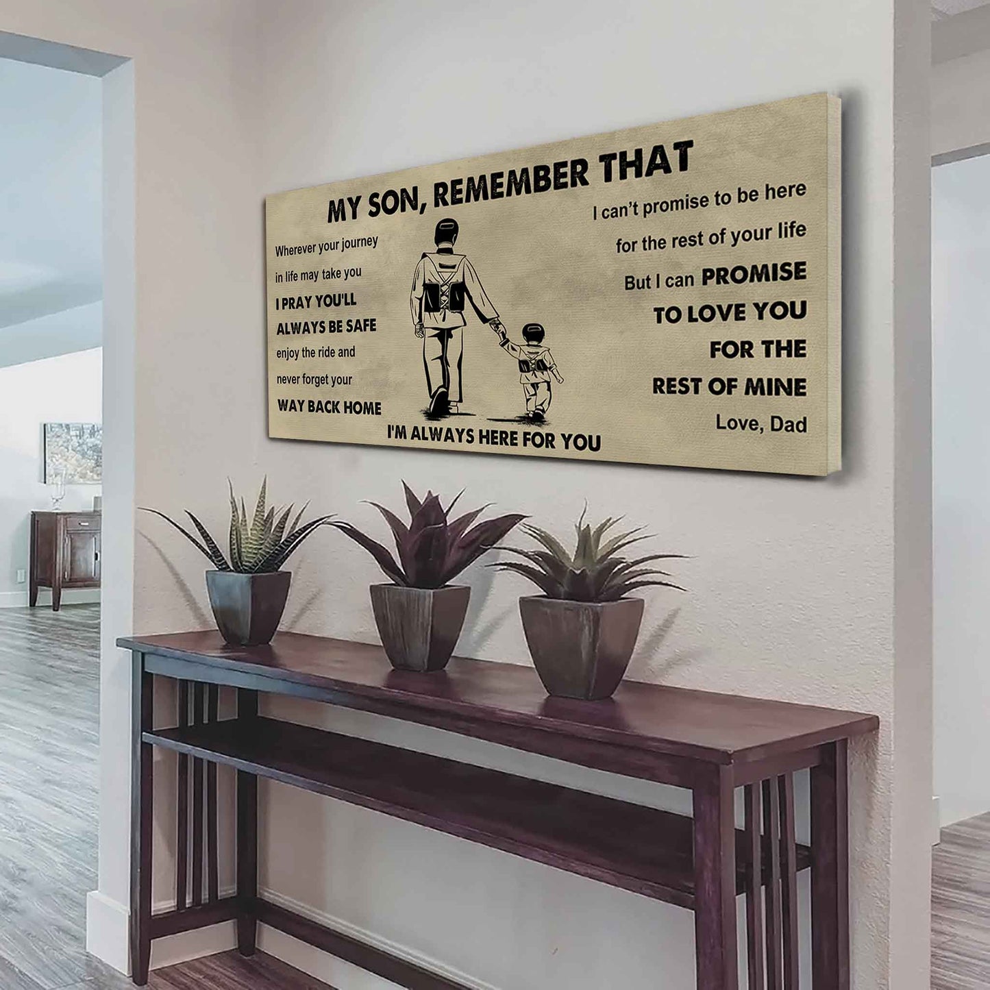 Personalized Sport Poster Canvas - My Son Remember That Never Forget Your Way Back Home
