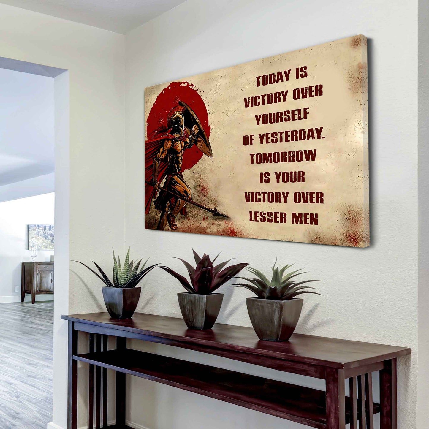 Spartan Poster Canvas Today Is Victory Over Yourself Of Yesterday Best Gift With Motivation Quotes