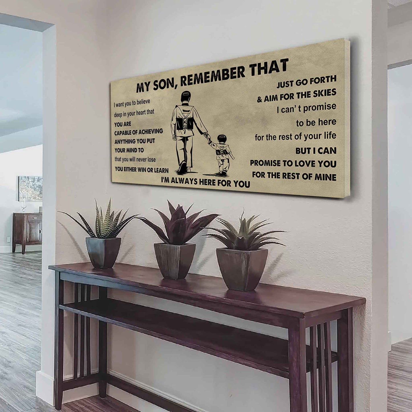 Personalized Sport Poster Canvas - My Son Remember That You Will Never Lose You Either Win Or Learn