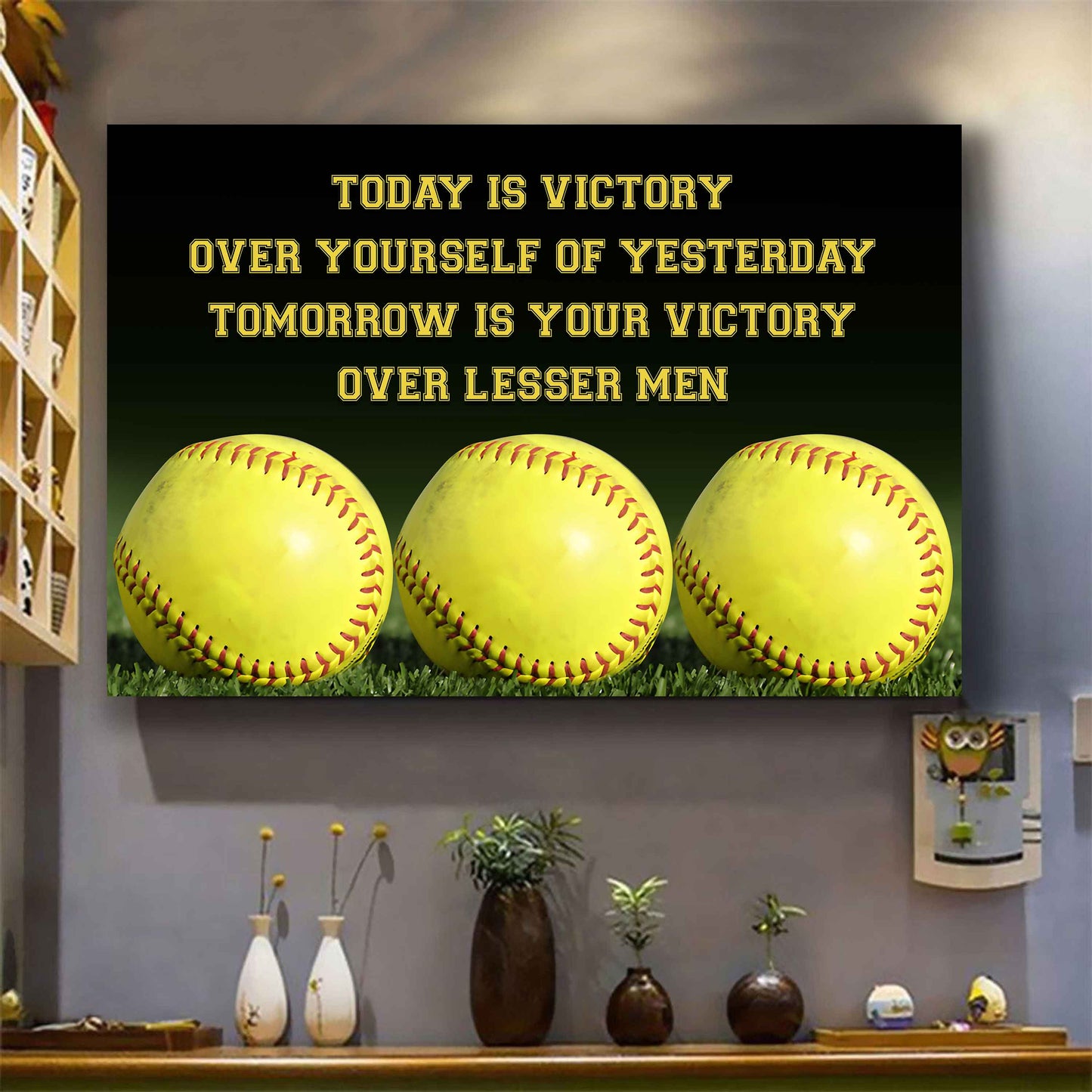 Sport Poster Canvas Today Is Victory Over Your Self Best Gift With Motivation Quotes