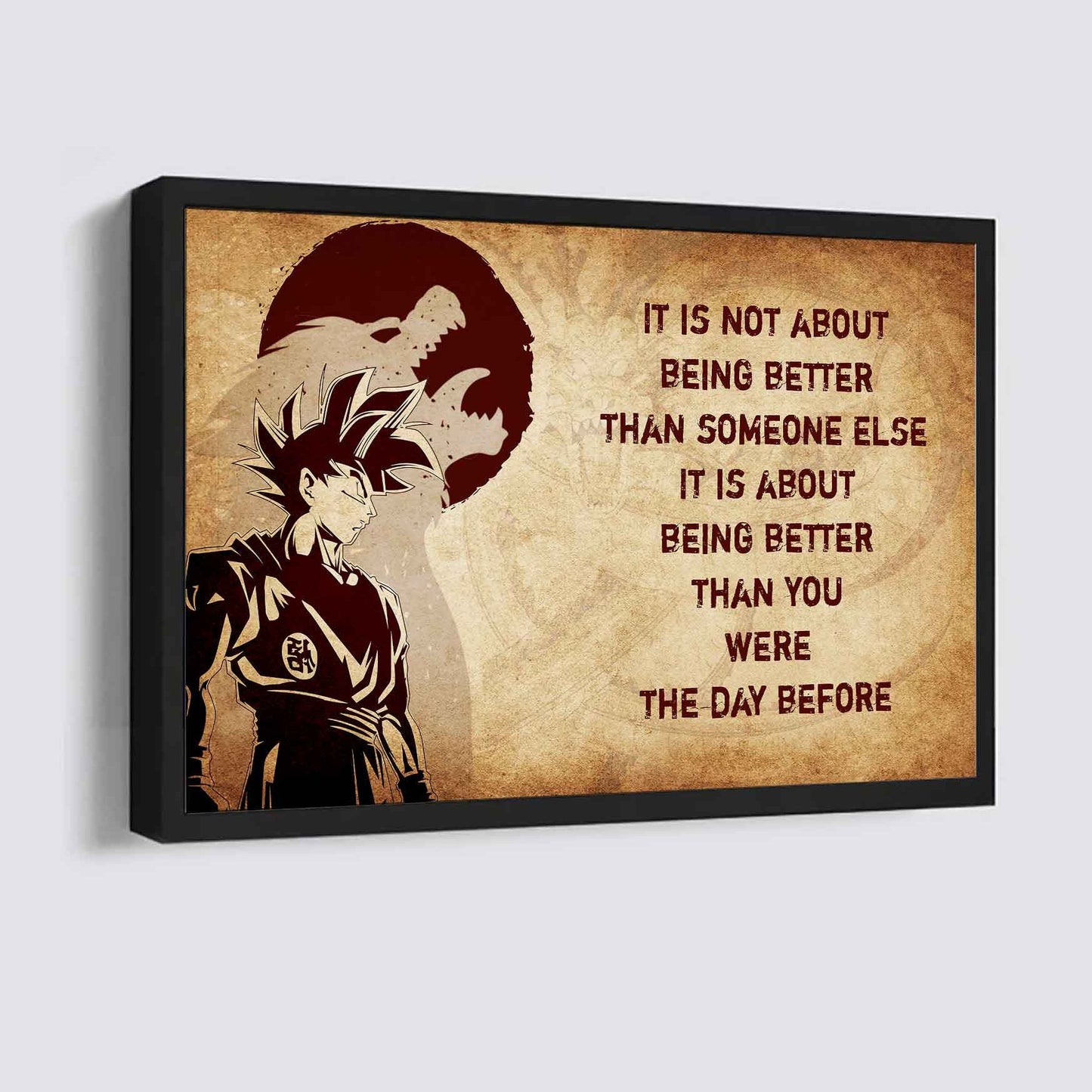 Knight Templar Poster Canvas It's Not About Being Better Than Someone Else Best Gifts Motivation Quotes