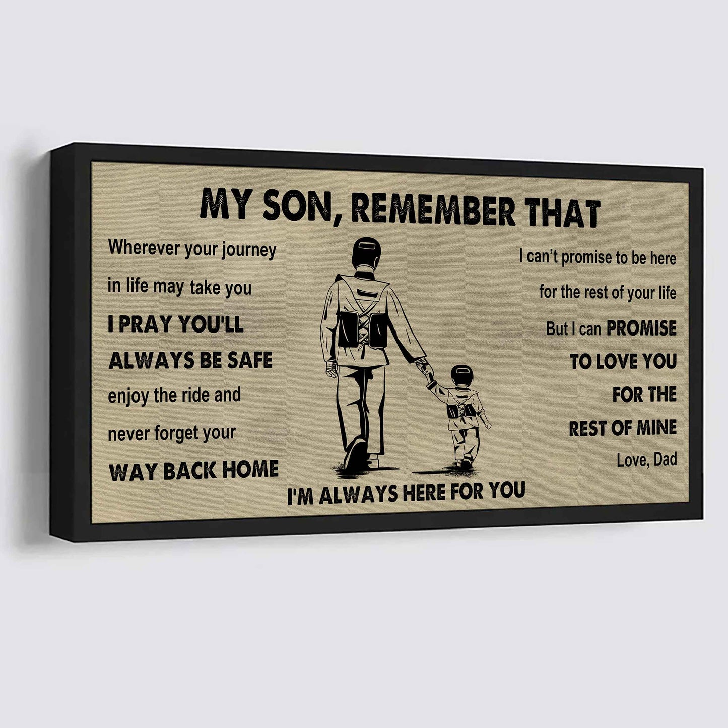 Personalized Sport Poster Canvas - My Son Remember That Never Forget Your Way Back Home