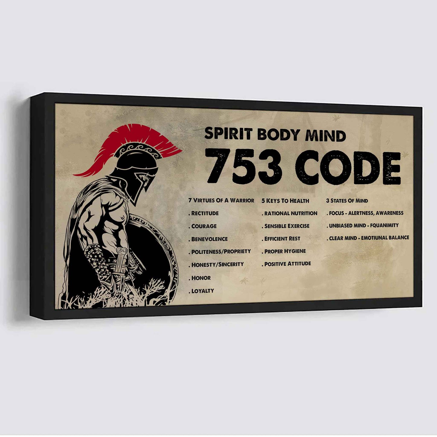 Knight Templar Poster Canvas 7 5 3 Code Motivation Quotes