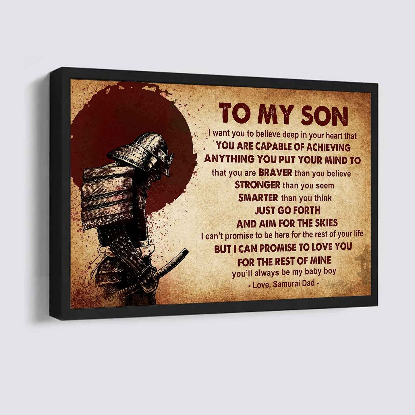 Spartan Poster Canvas Just Go Forth And Aim For The Skies From Dad To Son Gift For Your Son