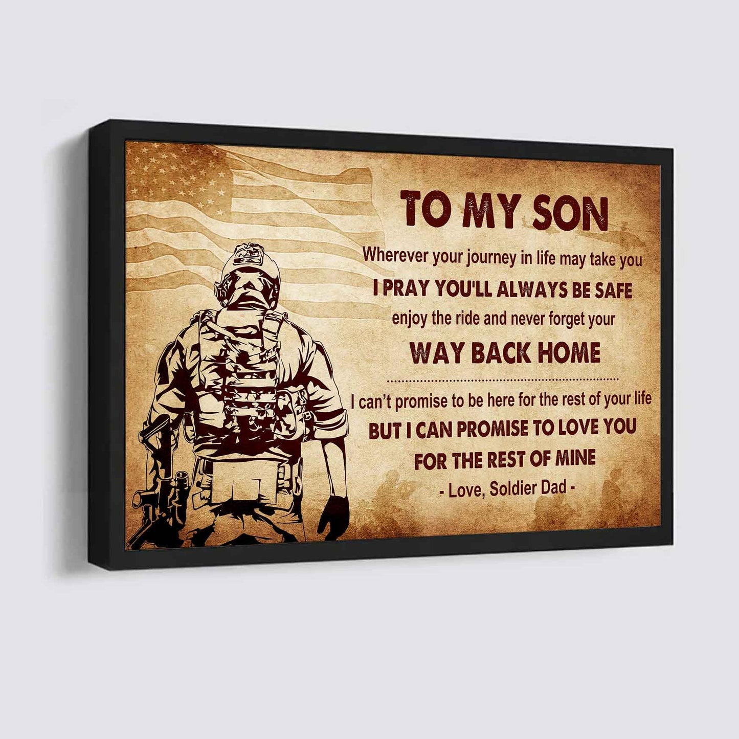 Spartan Poster Canvas Your Way Back Home From Dad To Son Gift For Your Son