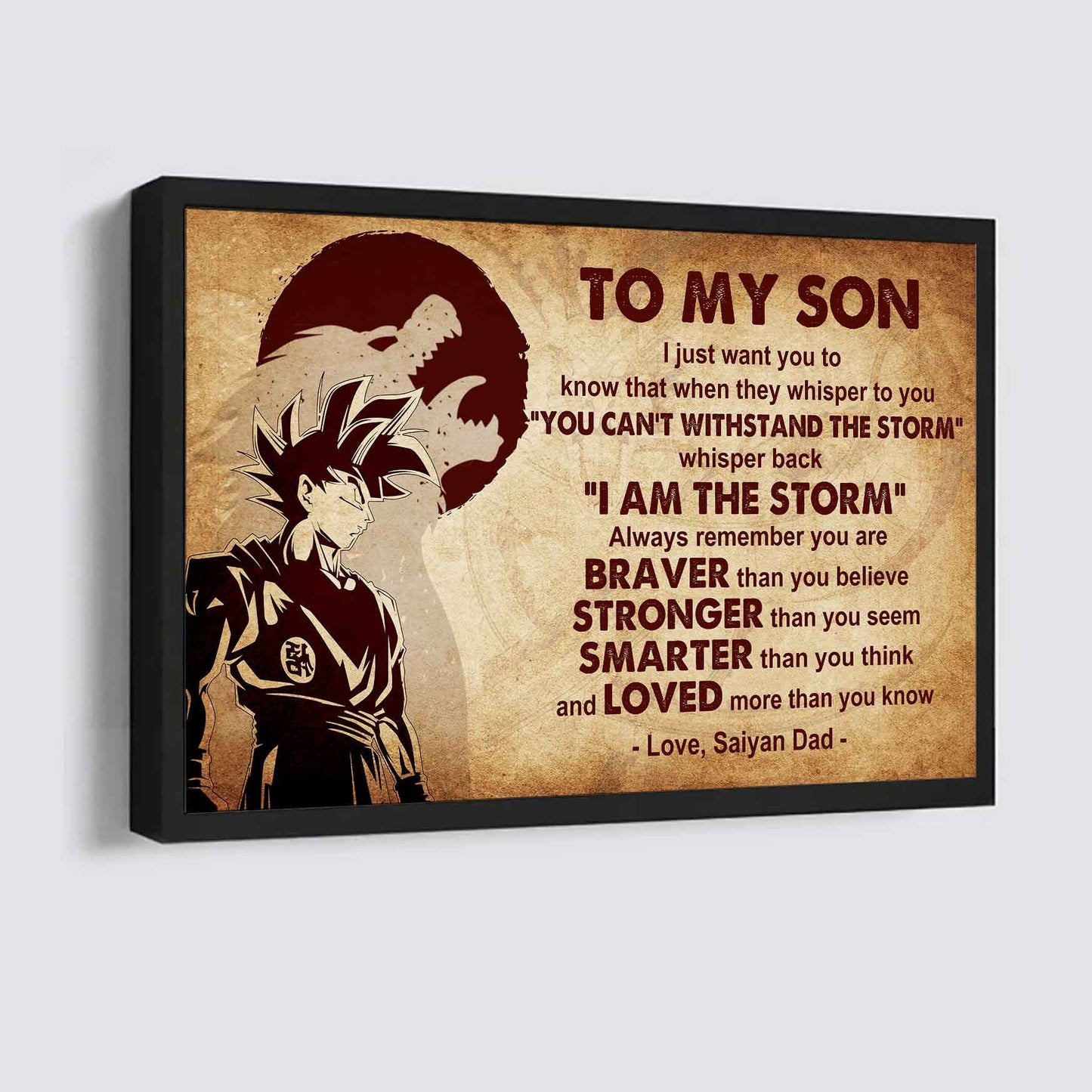 Spartan Poster Canvas Whisper Back I'm The Storm From Dad To Son Gift For Your Son