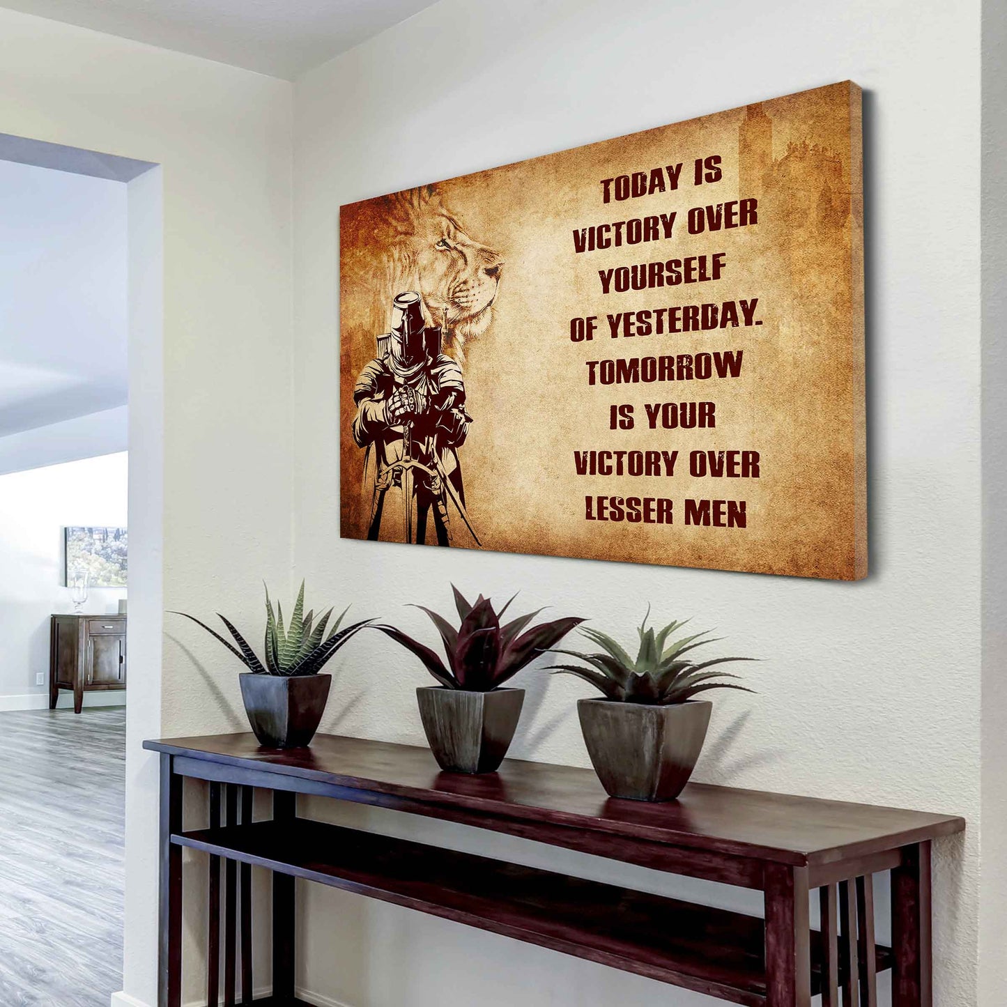 Spartan Poster Canvas Today Is Victory Over Yourself Of Yesterday Best Gift With Motivation Quotes