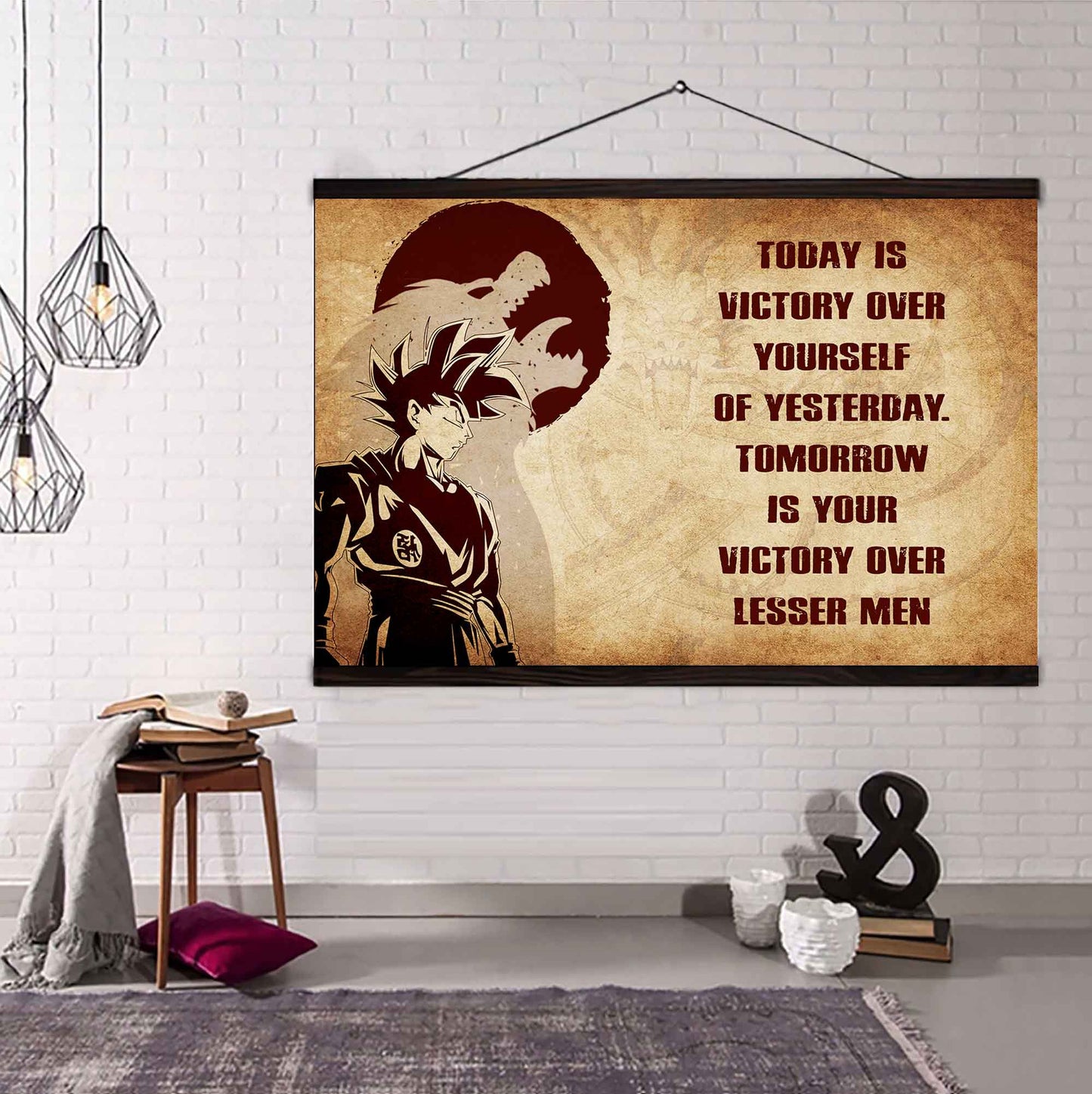 Spartan Poster Canvas Today Is Victory Over Yourself Of Yesterday Best Gift With Motivation Quotes