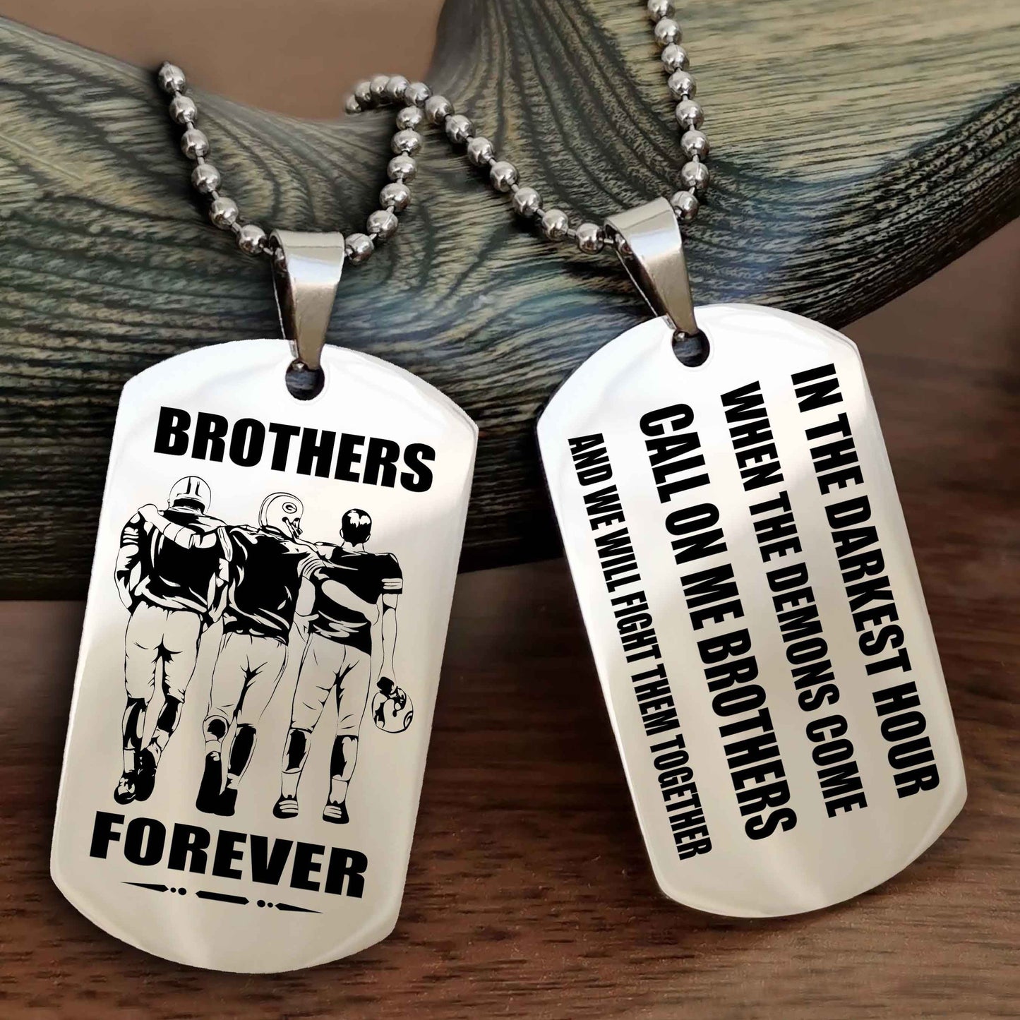 Knight templar Engraved Double Sided Dog Tag Call On Me Brother NAG Brothers Forever We Will Fight Them Together