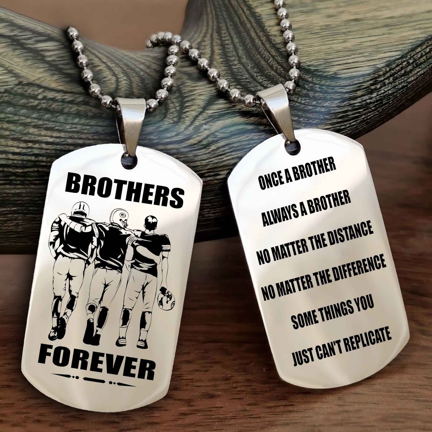 Knight Templar Customizable engraved dog tag double sided gift from brother - Brother Forever Once A Brother Always A Brother