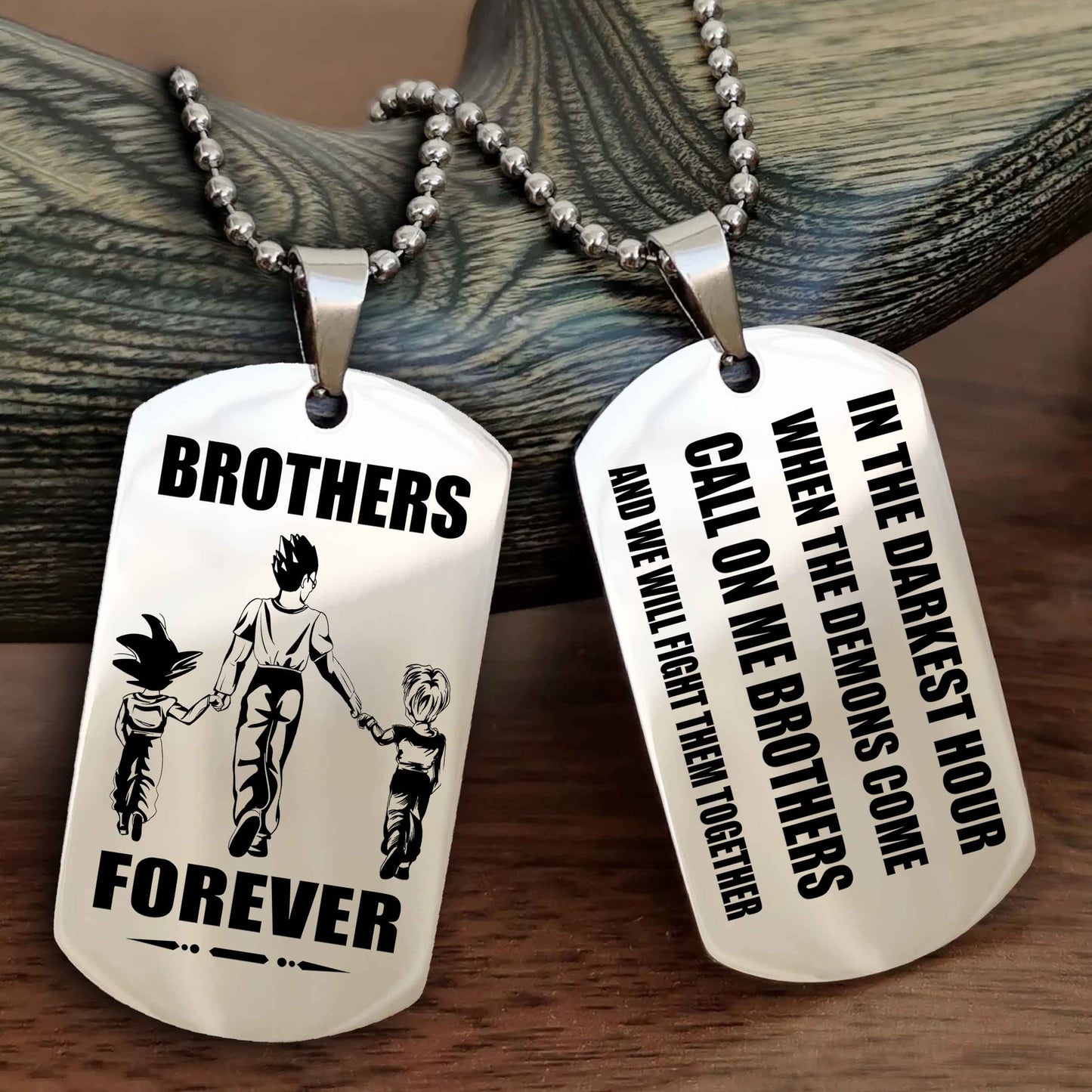 Knight templar Engraved Double Sided Dog Tag Call On Me Brother NAG Brothers Forever We Will Fight Them Together