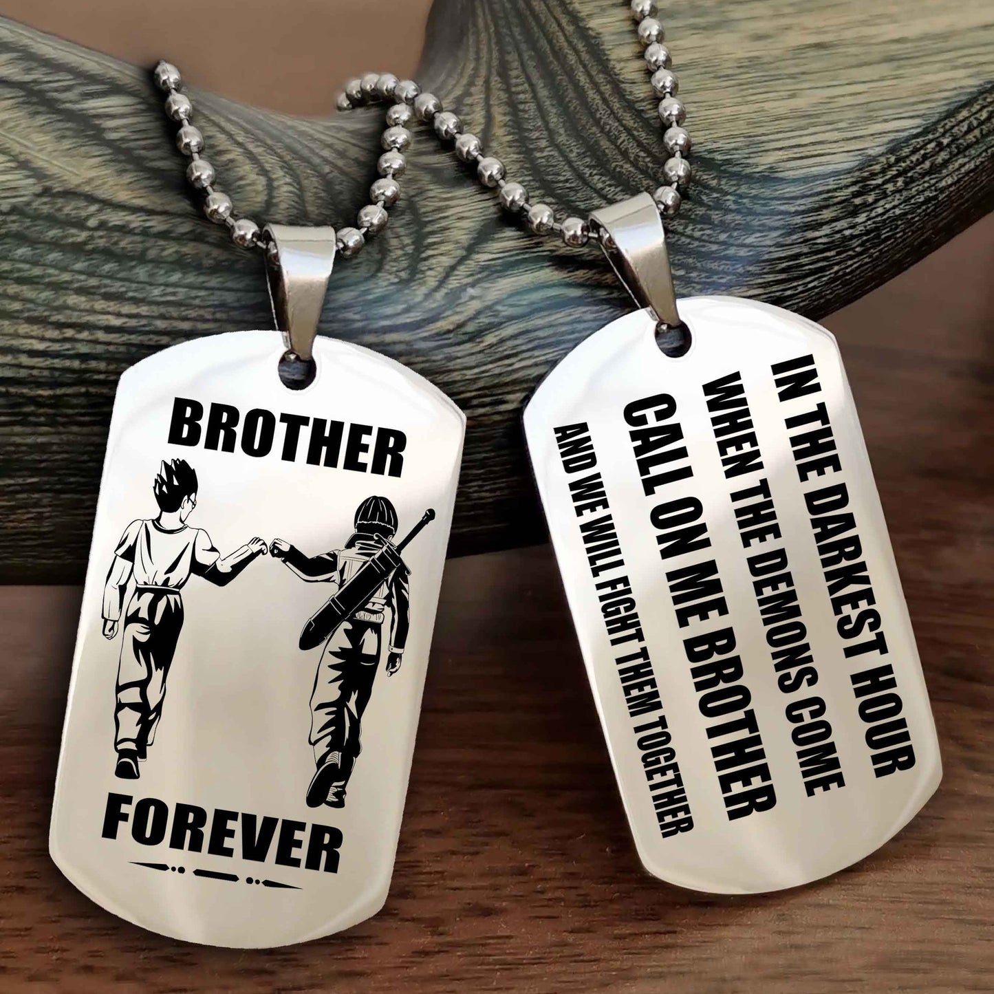 Knight templar Engraved Double Sided Dog Tag Call On Me Brother NAG Brothers Forever We Will Fight Them Together