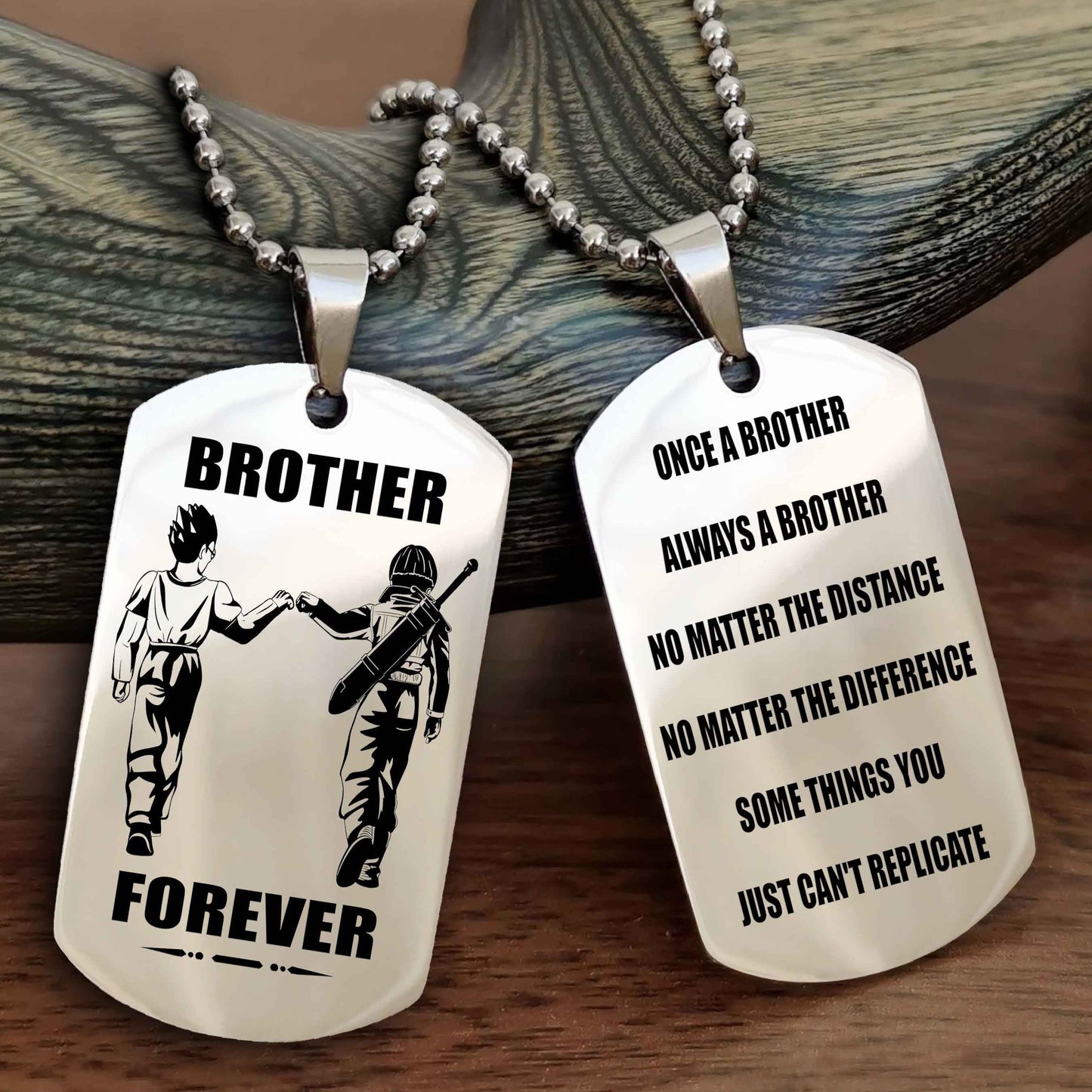 Knight Templar Customizable engraved dog tag double sided gift from brother - Brother Forever Once A Brother Always A Brother