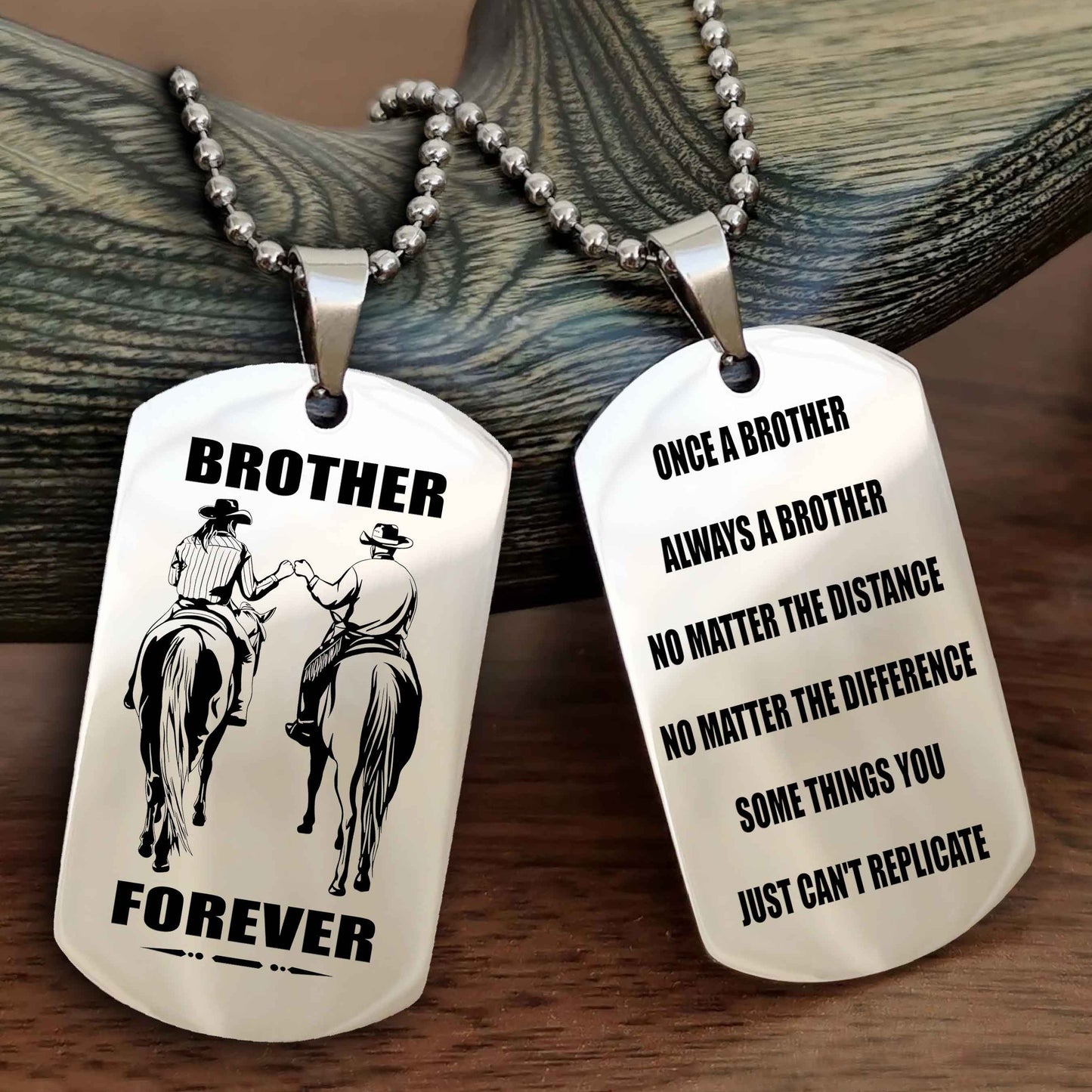 Knight Templar Customizable engraved dog tag double sided gift from brother - Brother Forever Once A Brother Always A Brother
