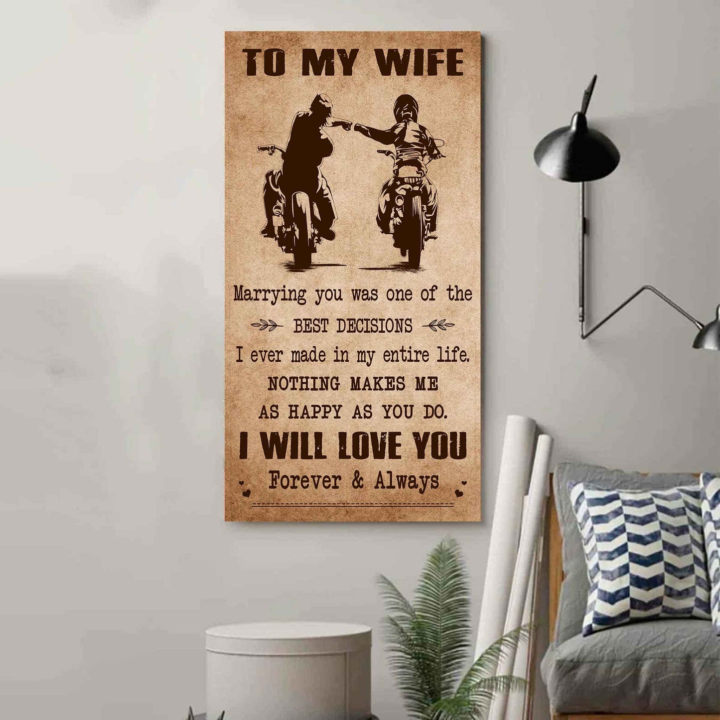 Poster Canvas To My Wife Marrying You Was One Of The Best Decisions - I Will Love You Forever And Always Gift For Your Wife