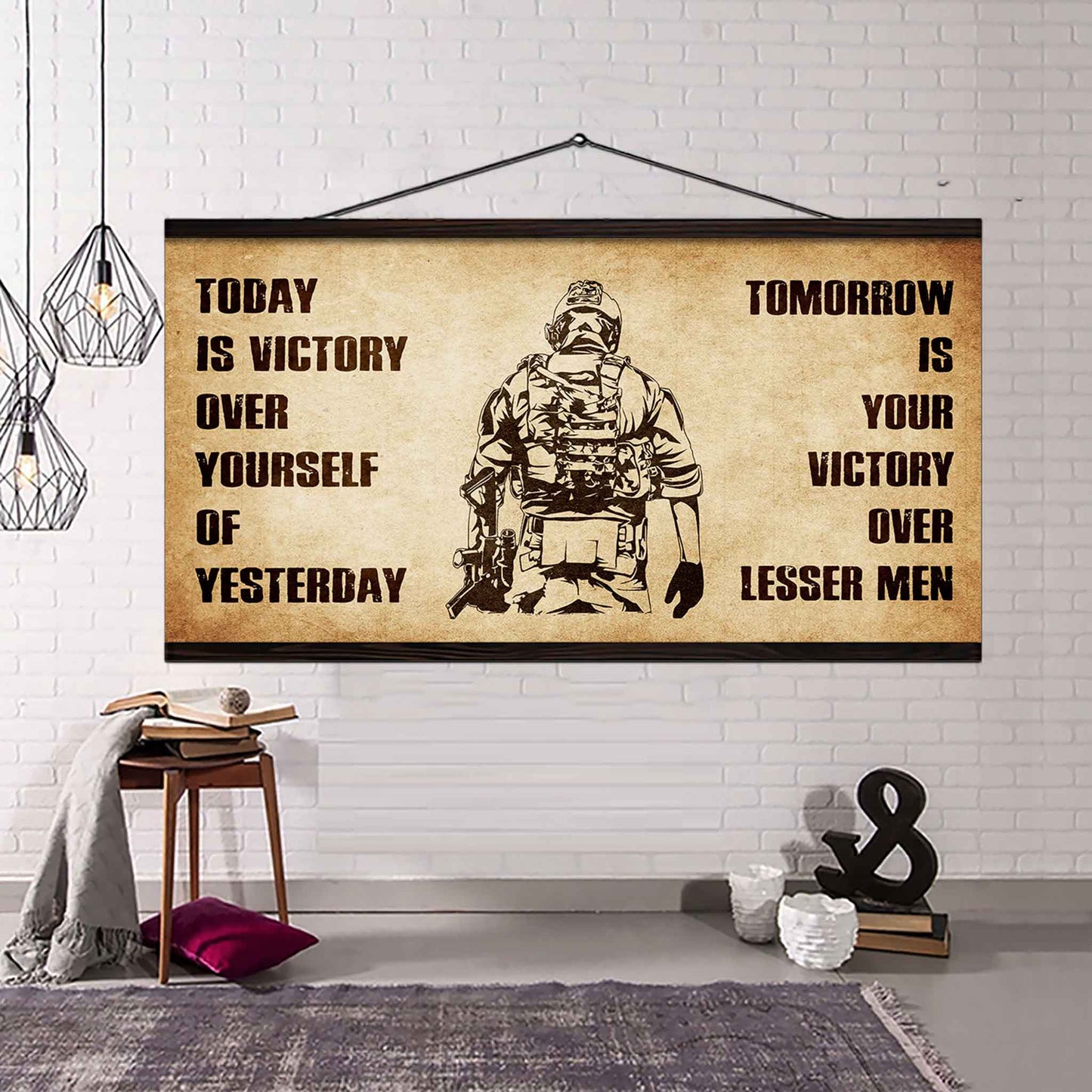 Personalized Knight Templar Poster Canvas - Today Is Victory Over Yourself Of Yesterday Tomorrow Is Your Victory Over Lesser Men