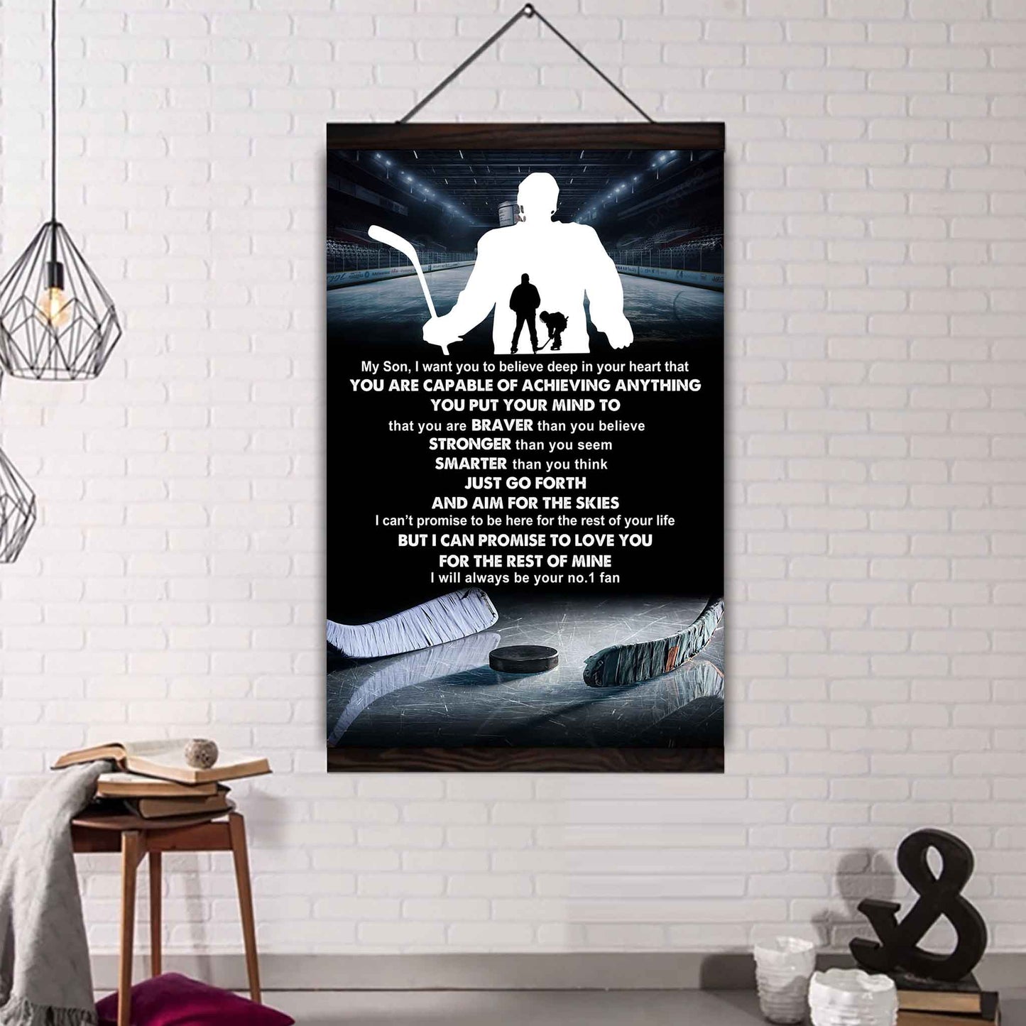 Sport Poster Canvas Dad To Son - That You Are Braver Than You Believe You Are Capable Of I Will Always Your No 1 Fan