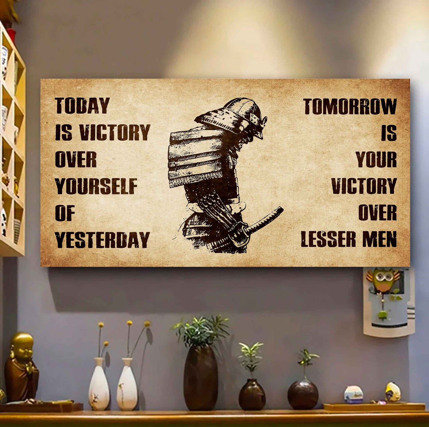 Personalized Knight Templar Poster Canvas - Today Is Victory Over Yourself Of Yesterday Tomorrow Is Your Victory Over Lesser Men