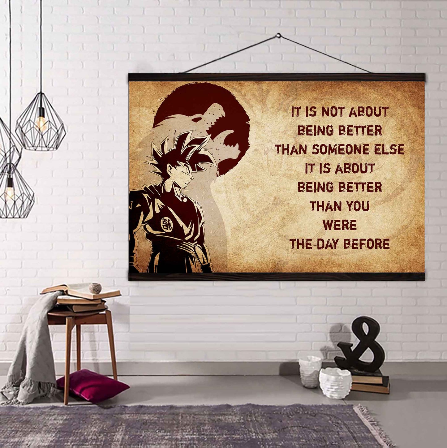 Knight Templar Poster Canvas It's Not About Being Better Than Someone Else Best Gifts Motivation Quotes
