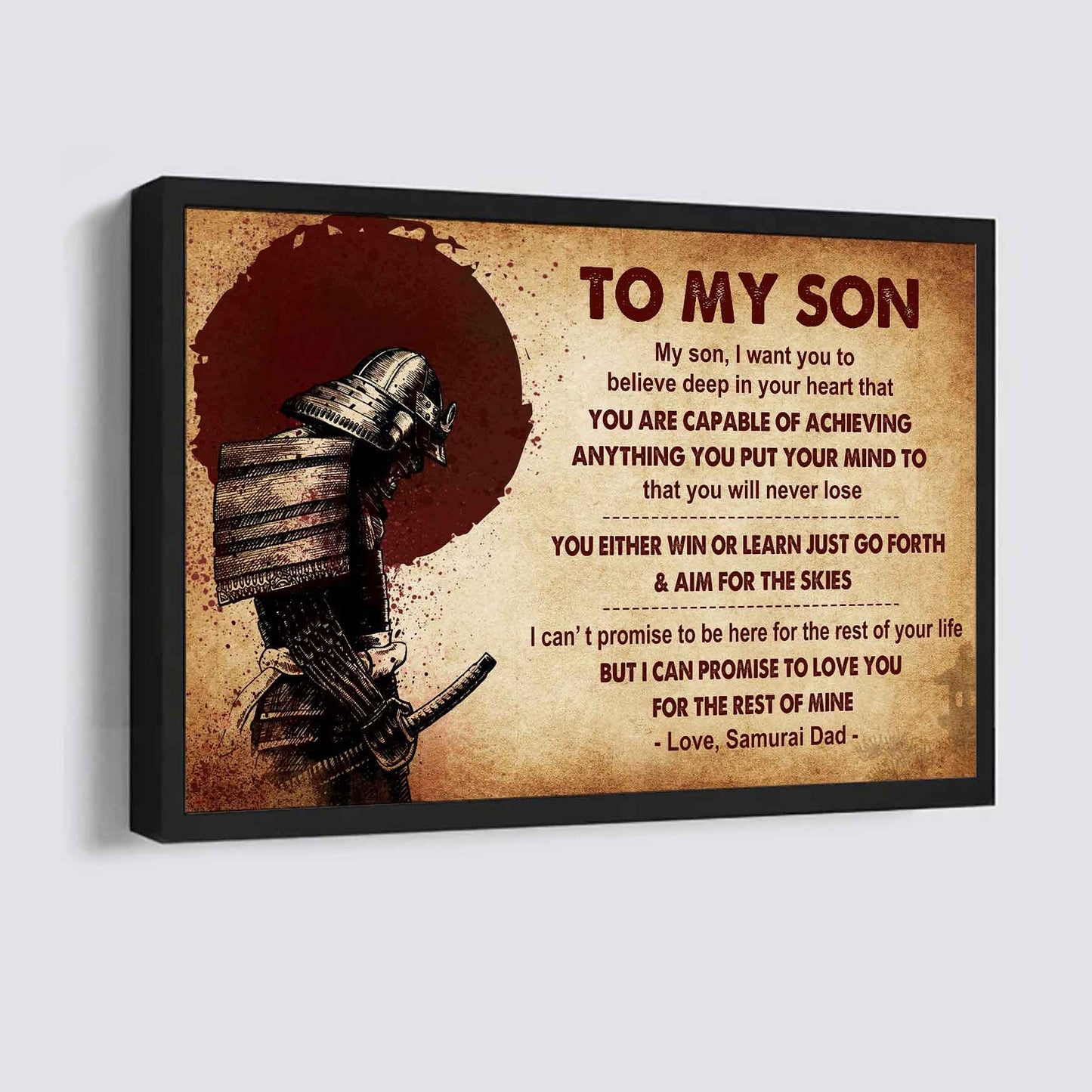 Spartan Poster Canvas You Will Never Lose You Either Win Or Learn From Dad To Son