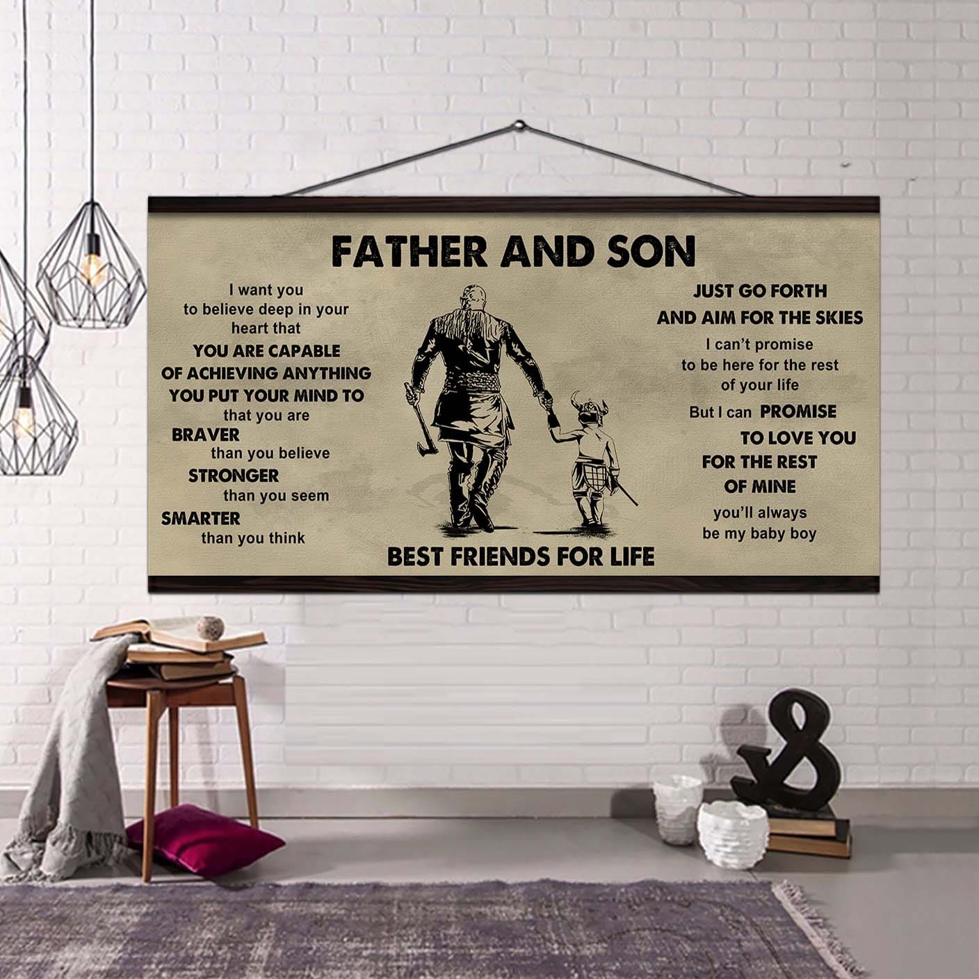DRB GK Father And Son Best Friends For Life - That You Are Braver Than You Believe Poster Canvas Gift For Son From Father