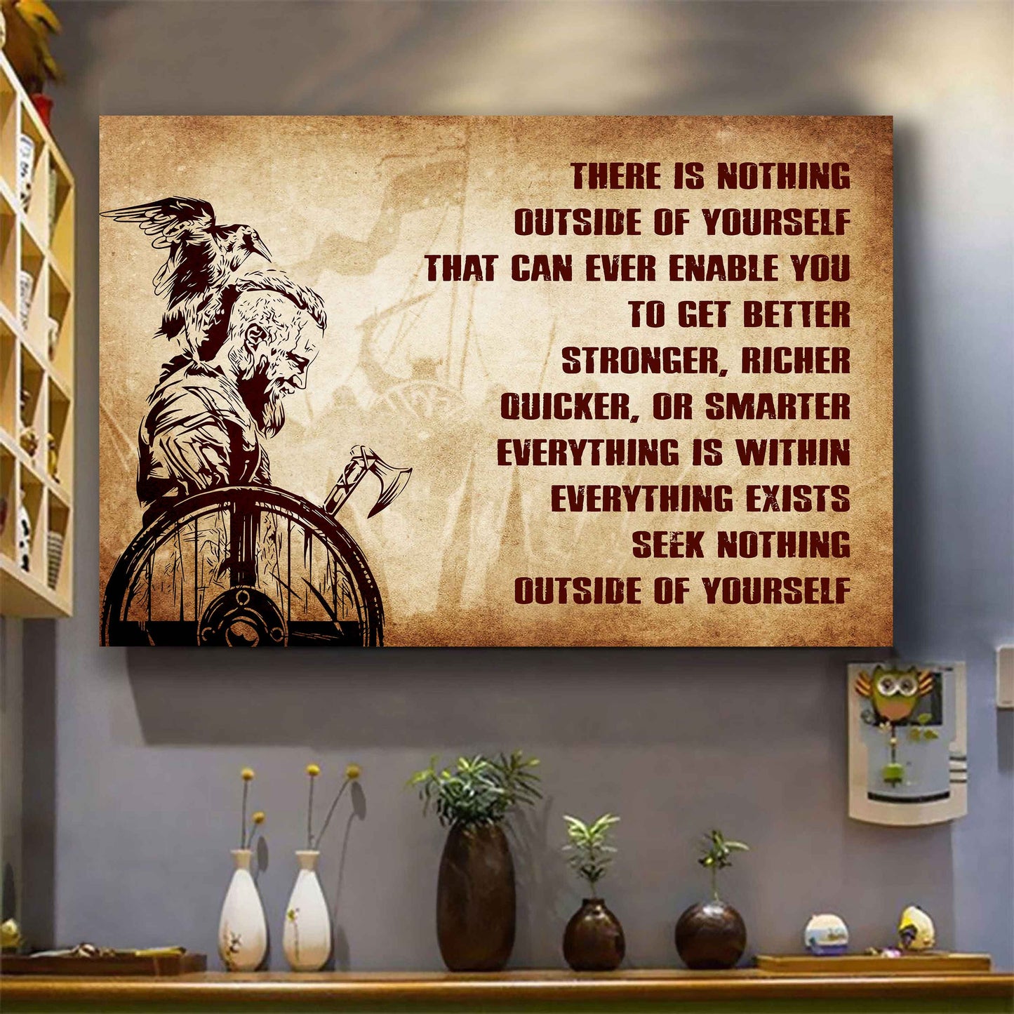 Knight Templar Poster Canvas There Is Nothing Outside Of Yourself Best Gift With Motivation Quotes