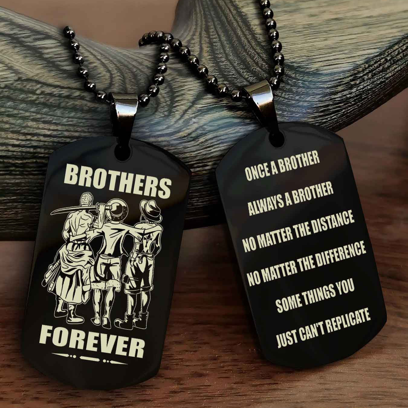 Knight Templar Customizable engraved dog tag double sided gift from brother - Brother Forever Once A Brother Always A Brother