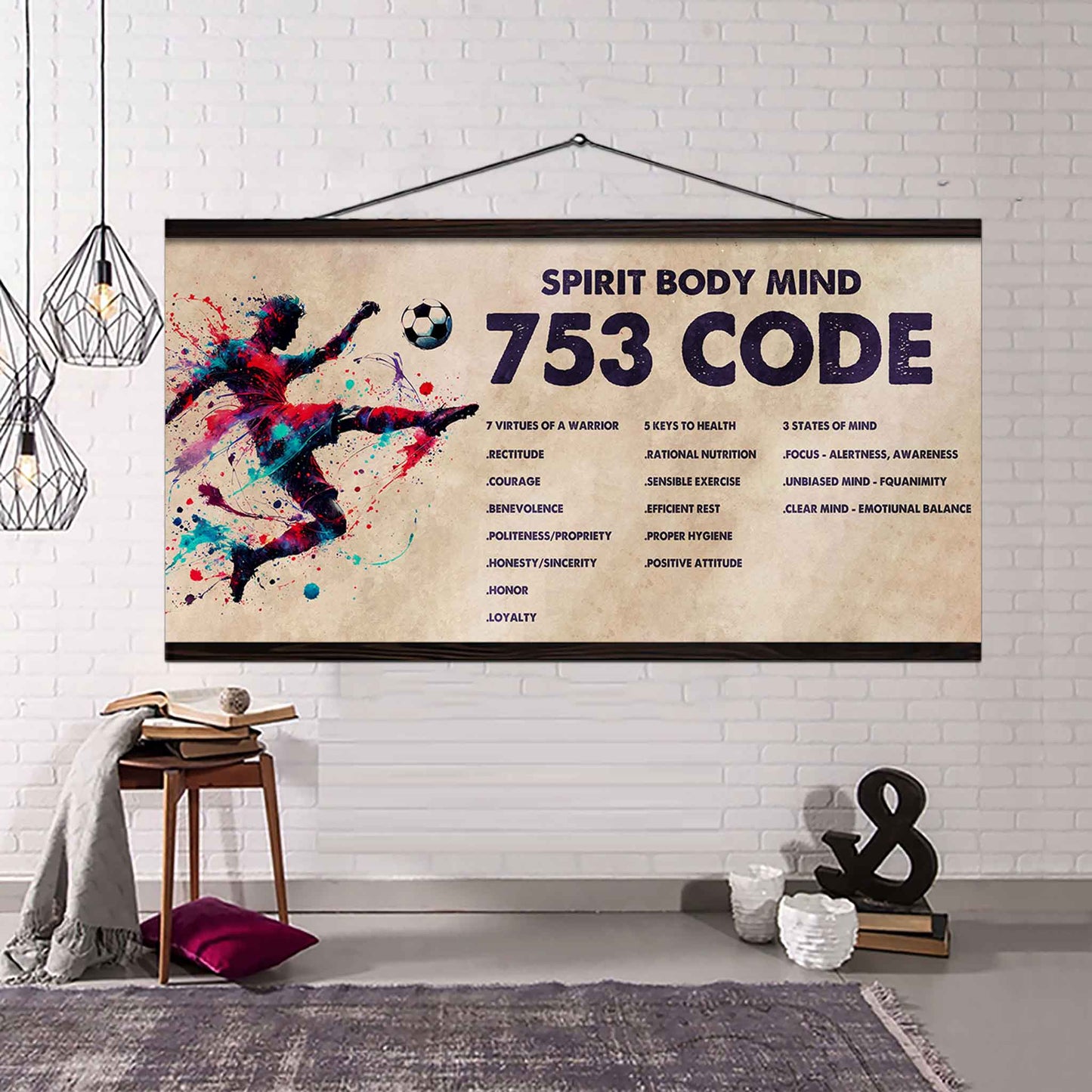 Knight Templar Poster Canvas 7 5 3 Code Motivation Quotes