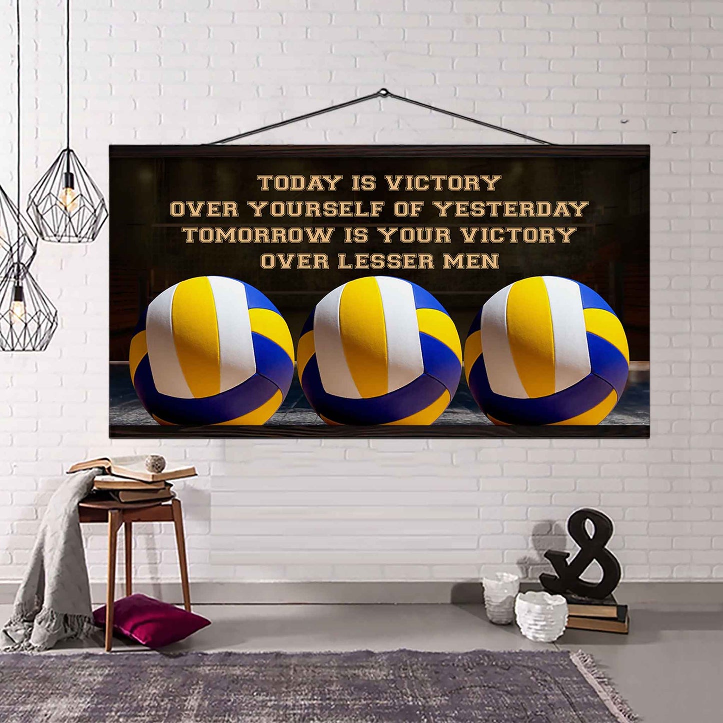 American Football Poster Canvas - Today Is Victory Over Yourself Over Yourself Of Yesterday Tomorrow Is Your Victory Over Lesser Men