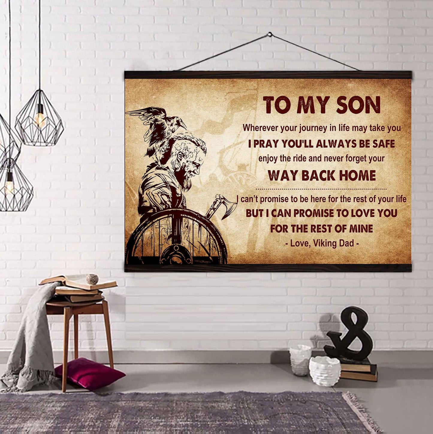 Spartan Poster Canvas Your Way Back Home From Dad To Son Gift For Your Son