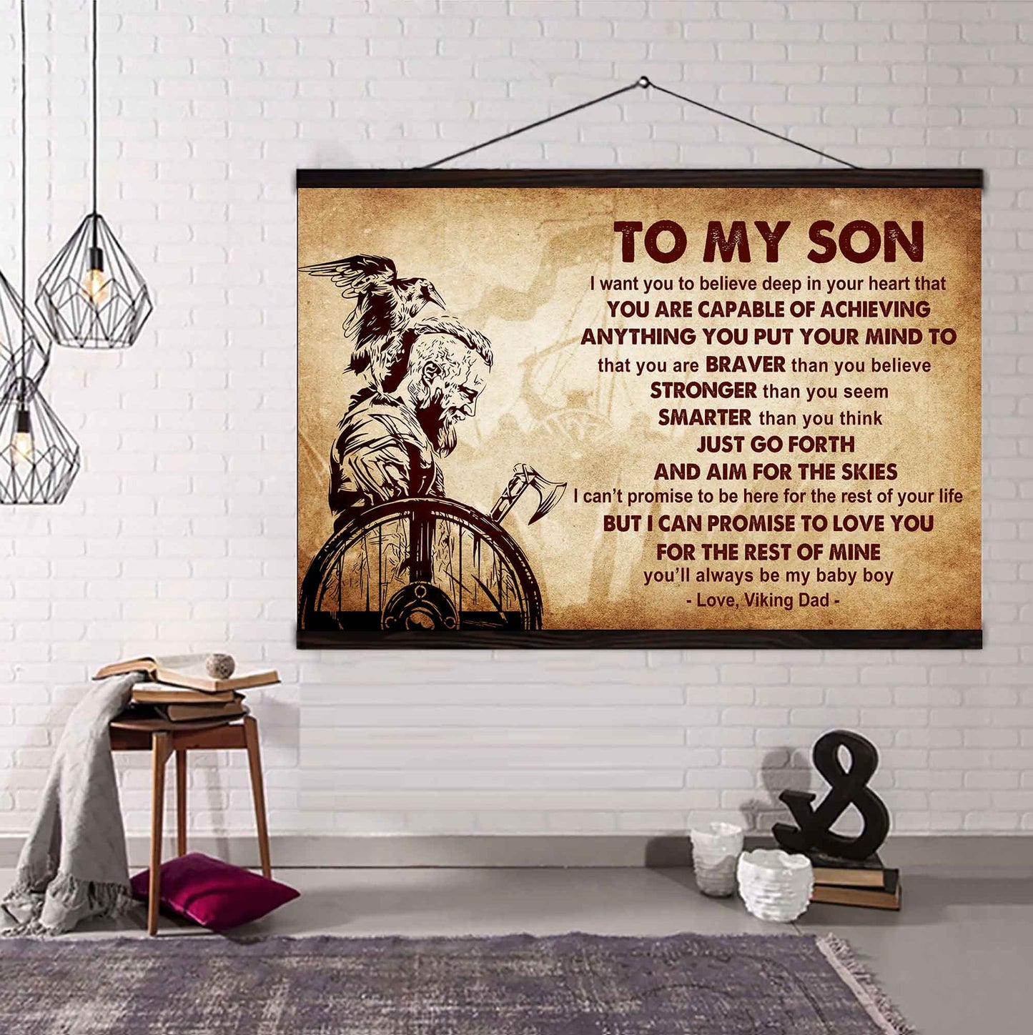 Spartan Poster Canvas Just Go Forth And Aim For The Skies From Dad To Son Gift For Your Son