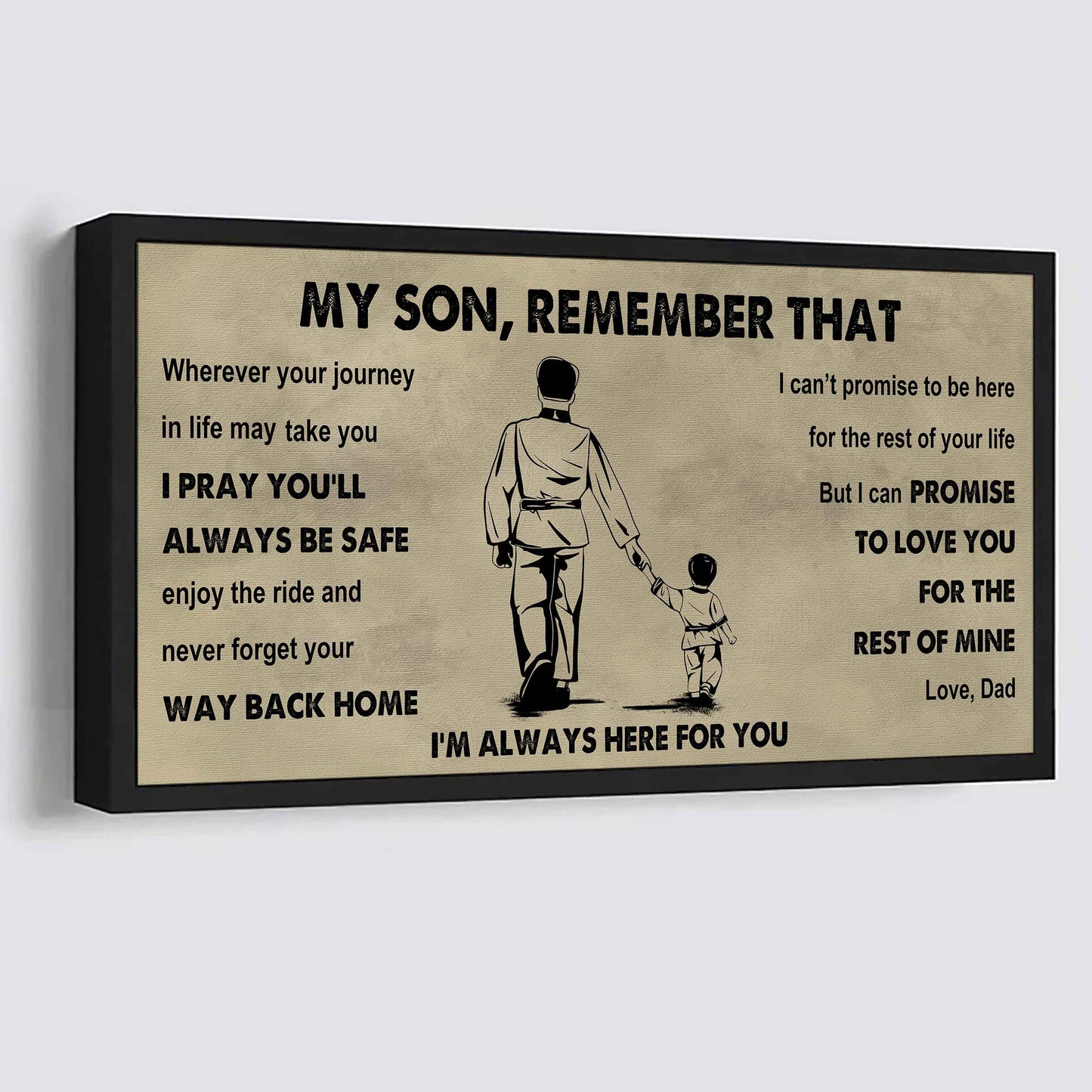 Personalized Sport Poster Canvas - My Son Remember That Never Forget Your Way Back Home