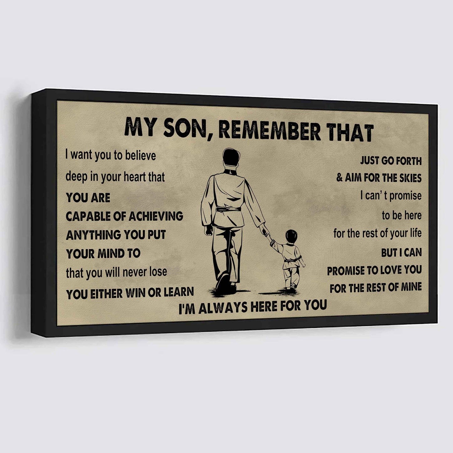 Personalized Sport Poster Canvas - My Son Remember That You Will Never Lose You Either Win Or Learn