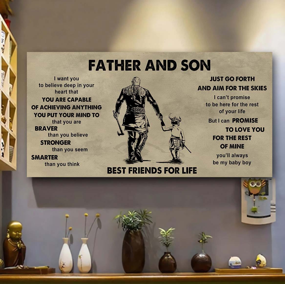 DRB GH Father And Daughter Best Friends For Life - That You Are Braver Than You Believe Poster Canvas Gift For Daughter From Father