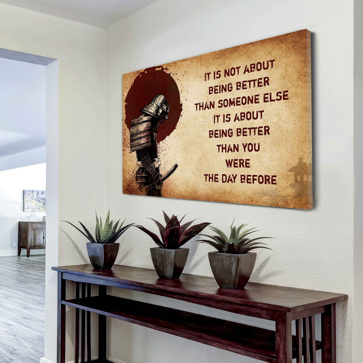 Knight Templar Poster Canvas It's Not About Being Better Than Someone Else Best Gifts Motivation Quotes