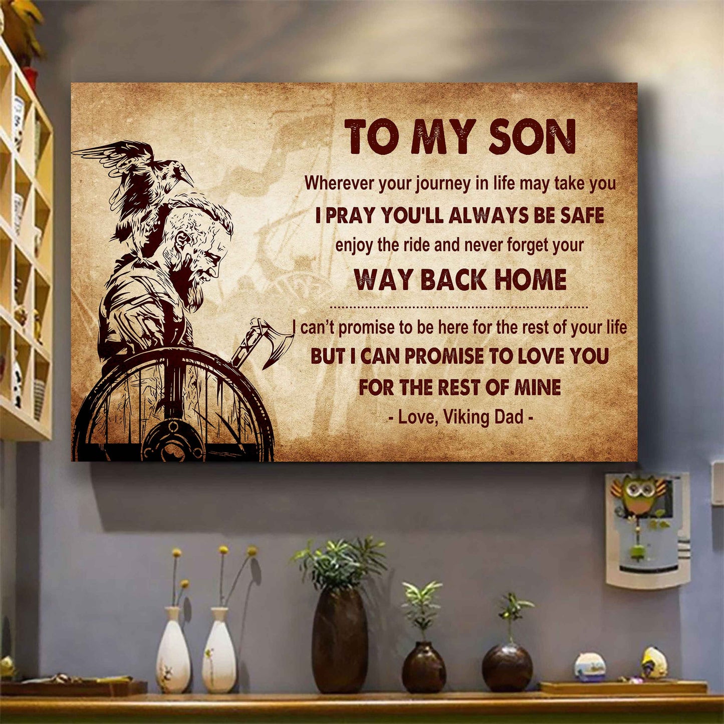 Spartan Poster Canvas Your Way Back Home From Dad To Son Gift For Your Son