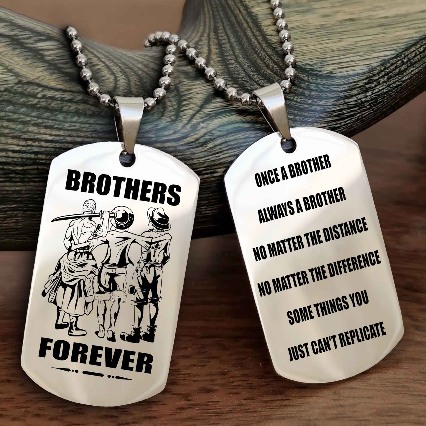 Knight Templar Customizable engraved dog tag double sided gift from brother - Brother Forever Once A Brother Always A Brother