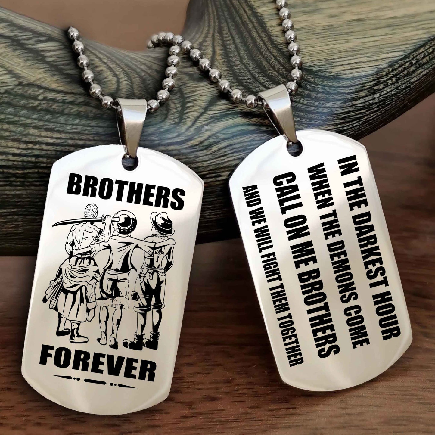 Knight templar Engraved Double Sided Dog Tag Call On Me Brother NAG Brothers Forever We Will Fight Them Together