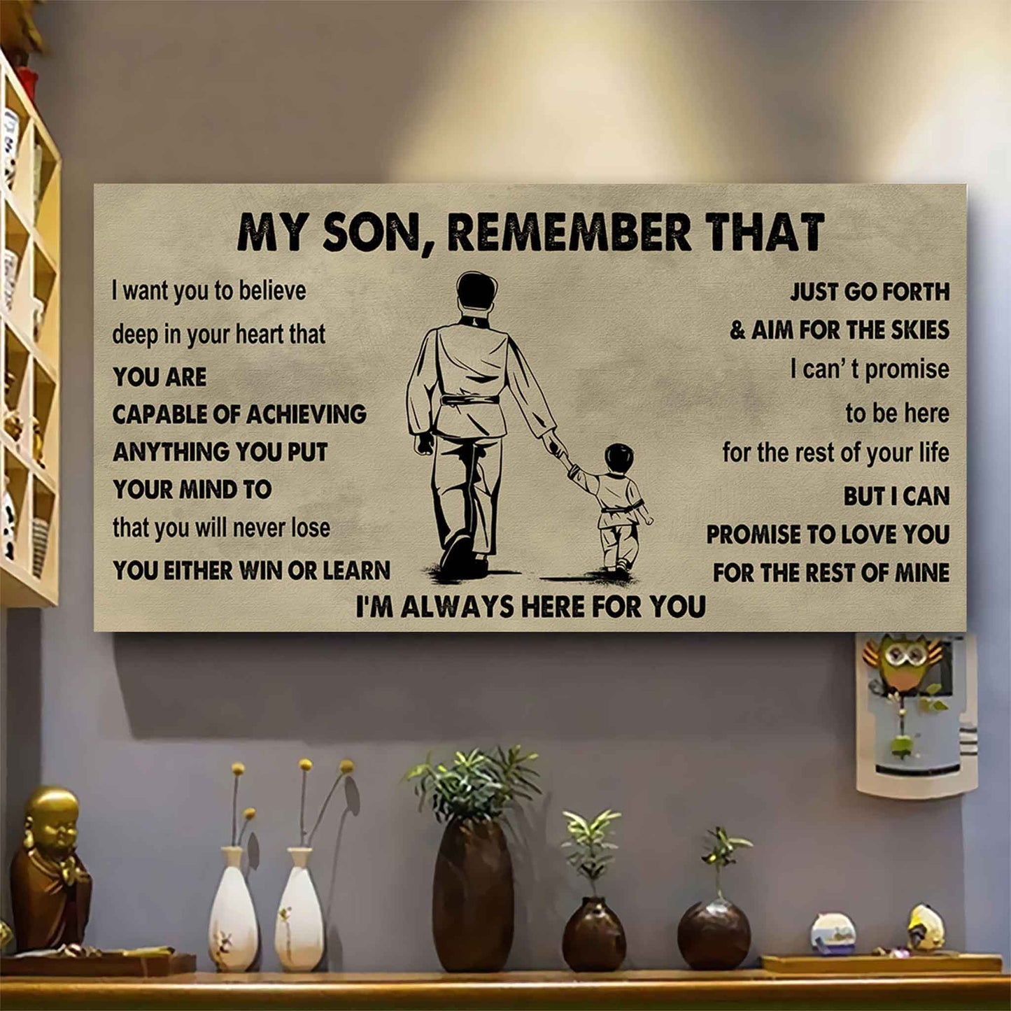 Personalized Sport Poster Canvas - My Son Remember That You Will Never Lose You Either Win Or Learn