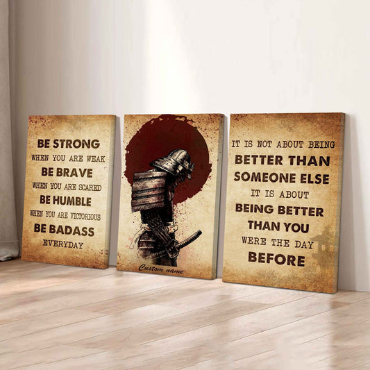 Be Better Than Yesterday – Soldier Mindset | 3-Piece Motivational Canvas Wall Art