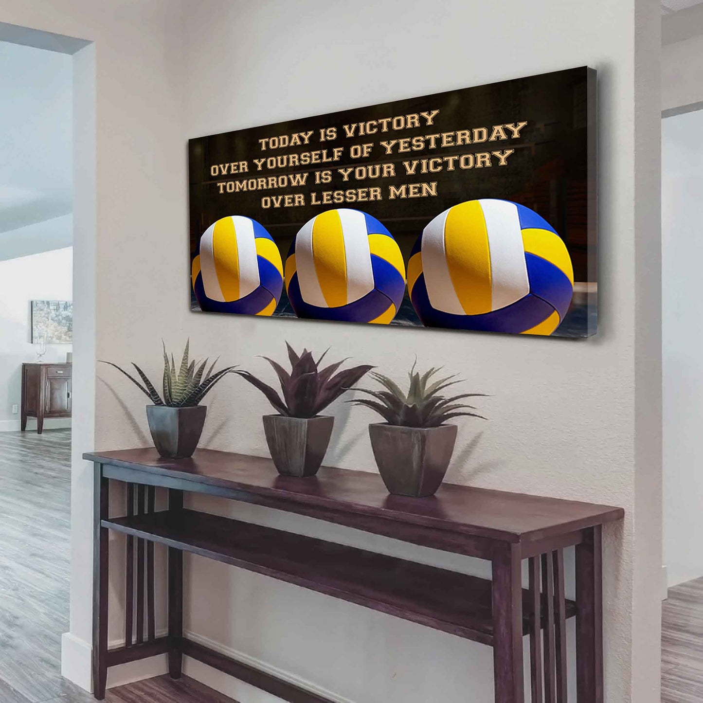 American Football Poster Canvas - Today Is Victory Over Yourself Over Yourself Of Yesterday Tomorrow Is Your Victory Over Lesser Men